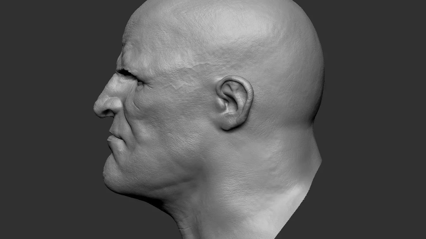 Stylized Male Head Bust