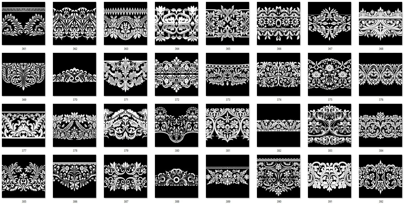 1000 Ornament Trim Alpha + 4K + PSD + High Quality Vol.1