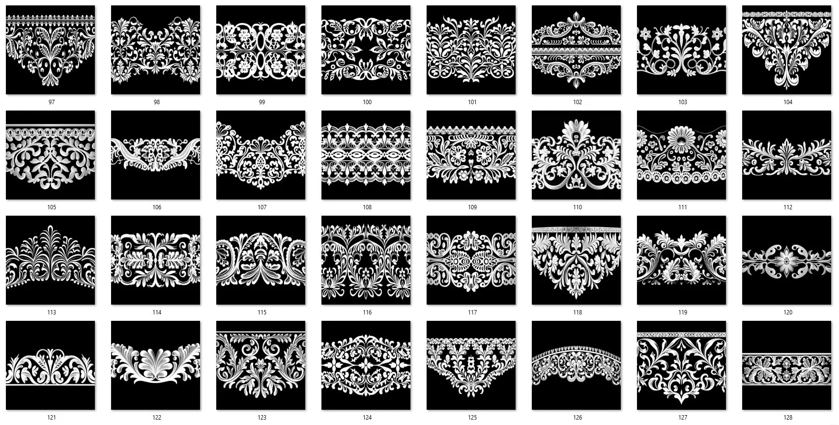 1000 Ornament Trim Alpha + 4K + PSD + High Quality Vol.1