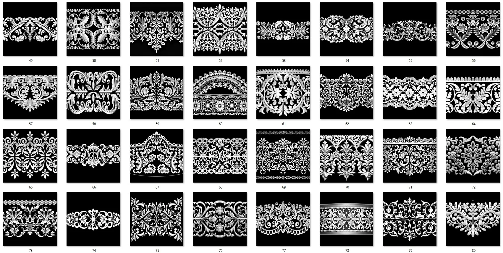 1000 Ornament Trim Alpha + 4K + PSD + High Quality Vol.1