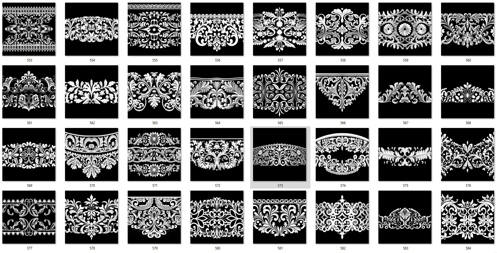 1000 Ornament Trim Alpha + 4K + PSD + High Quality Vol.1