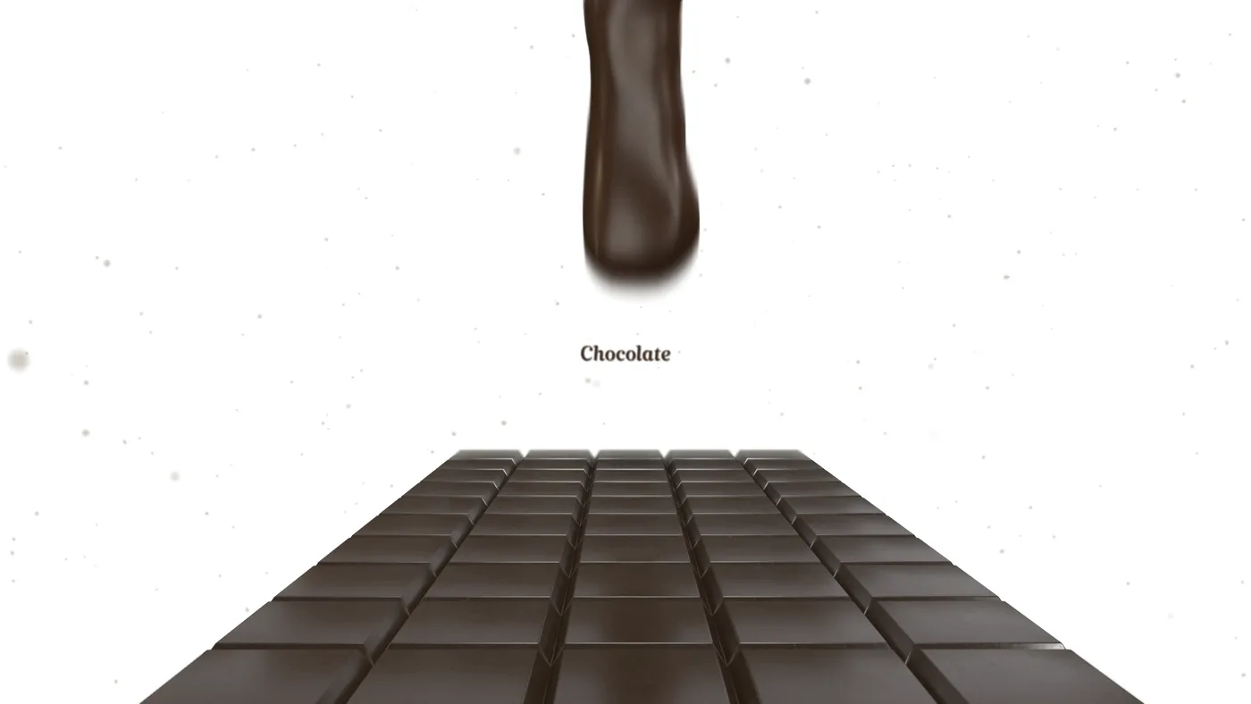 Liquid Chocolate On Chocolate Bar