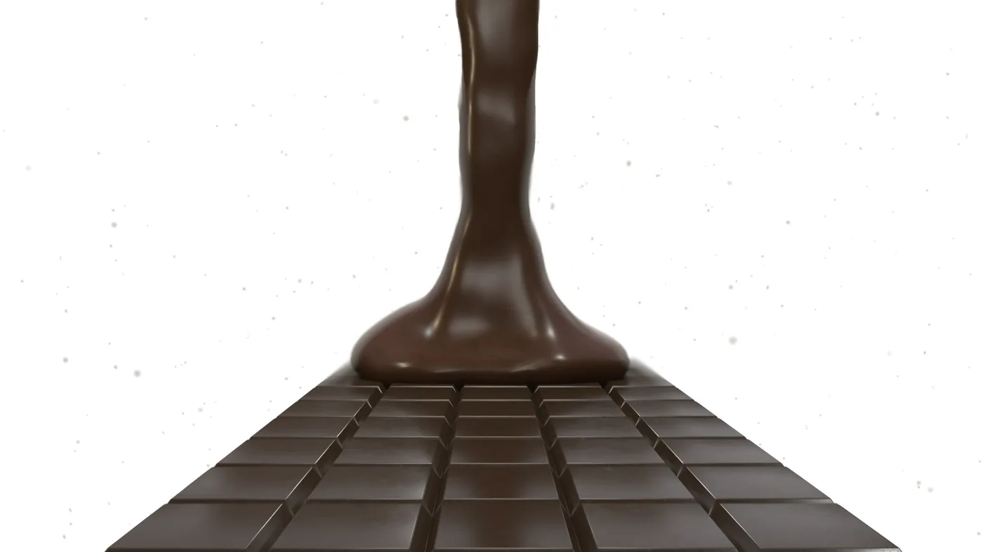 Liquid Chocolate On Chocolate Bar