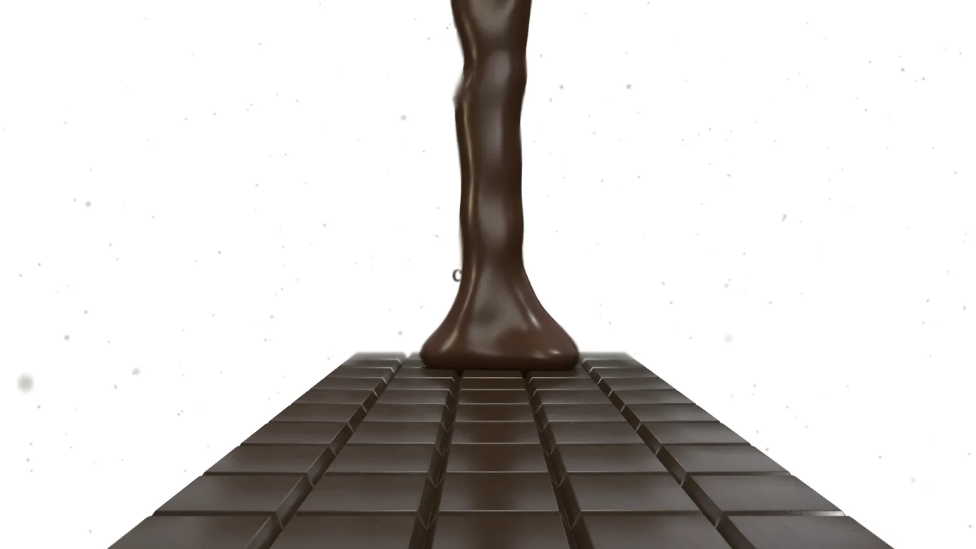 Liquid Chocolate On Chocolate Bar