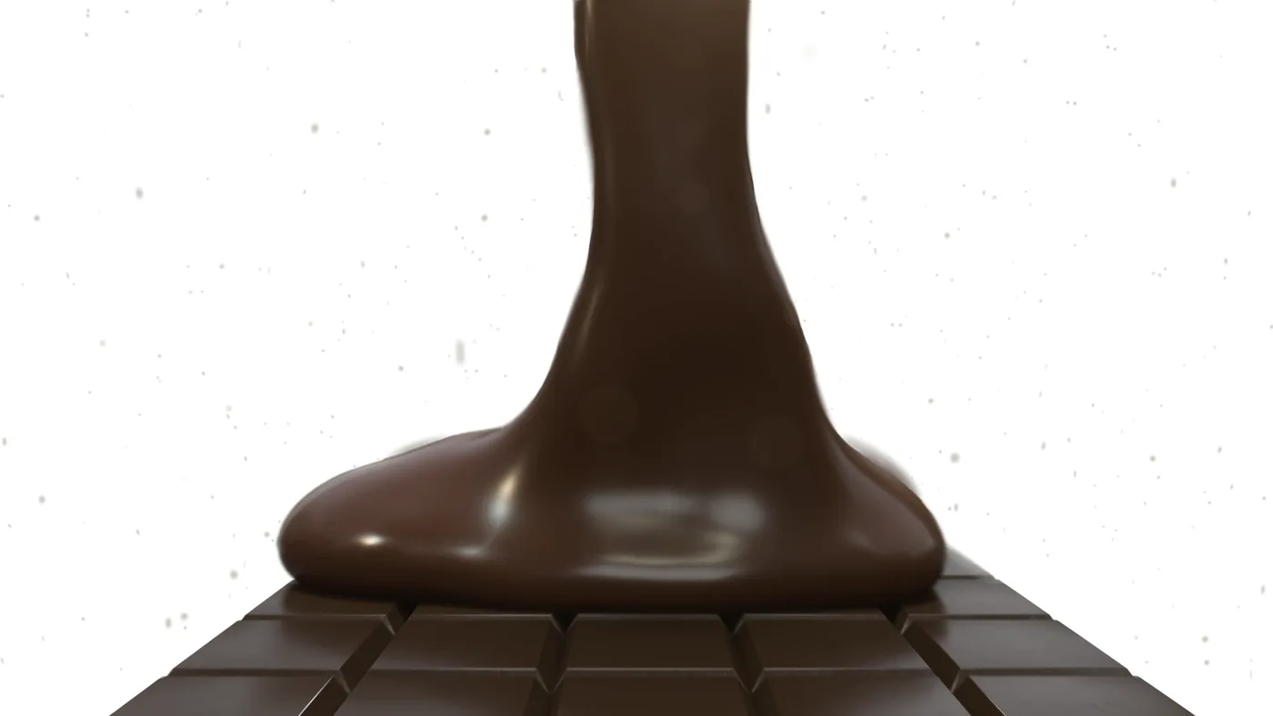 Liquid Chocolate On Chocolate Bar