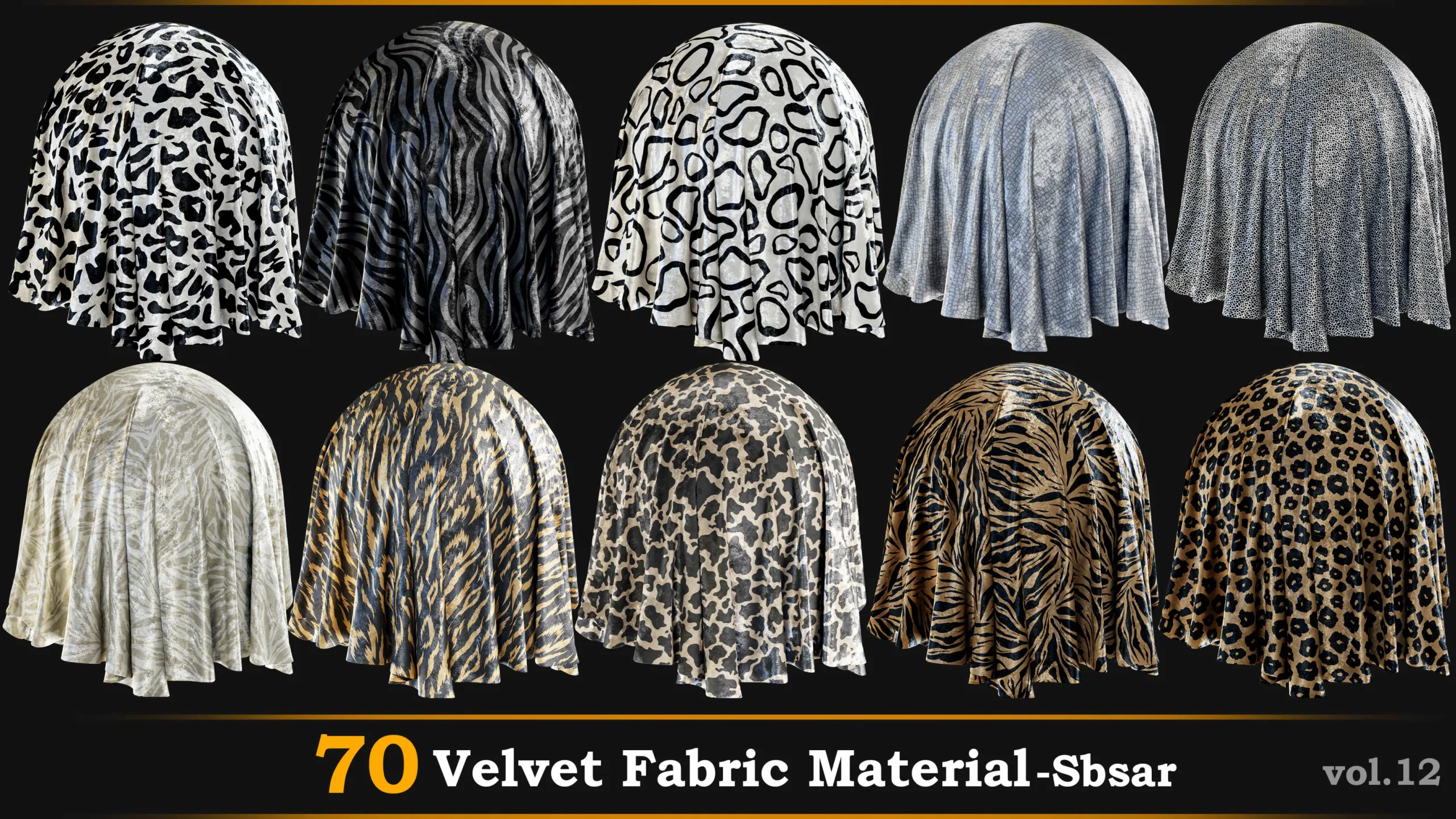 70 Velvet Fabric Material_Sbsar Vol.12