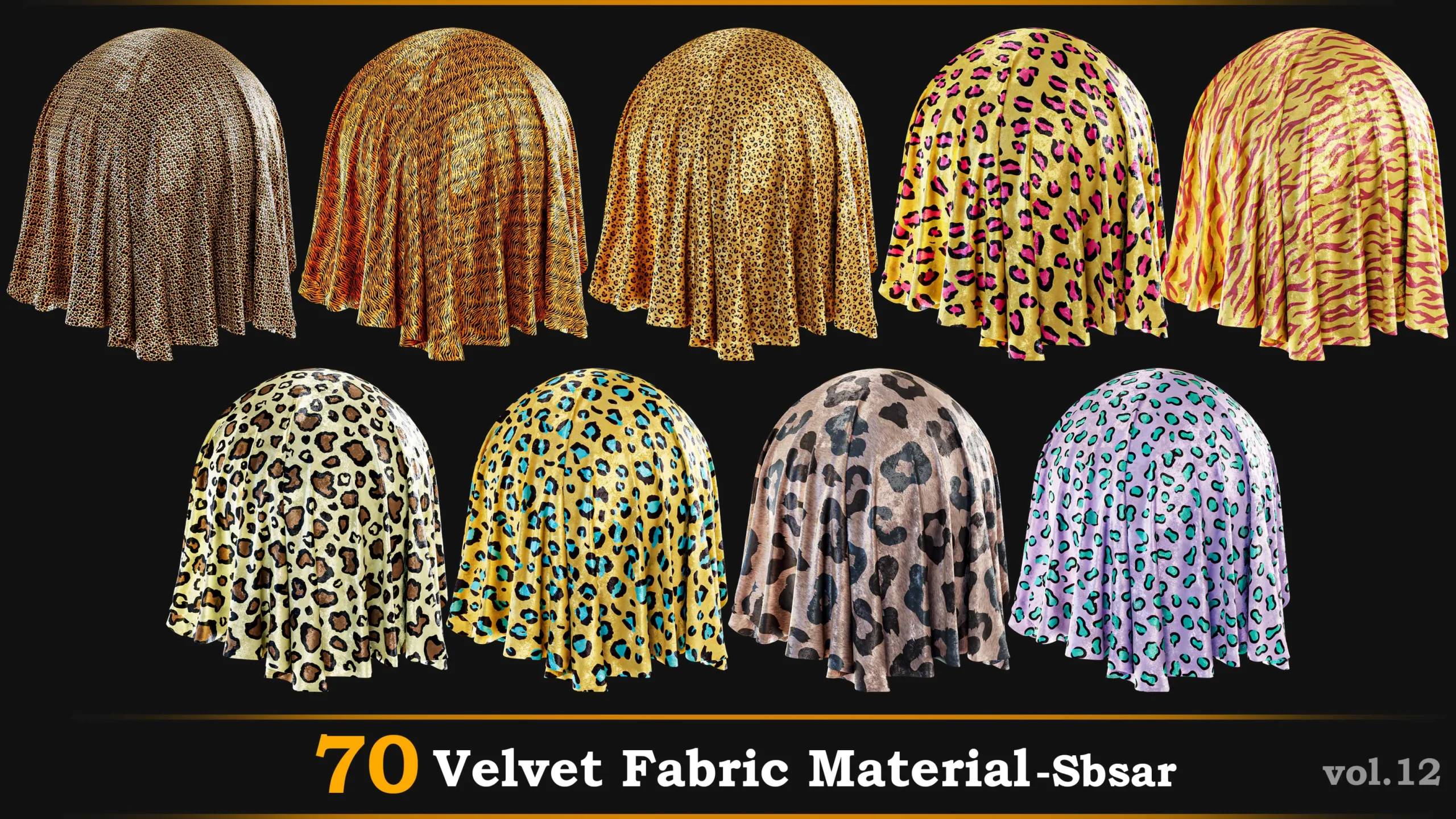 70 Velvet Fabric Material_Sbsar Vol.12