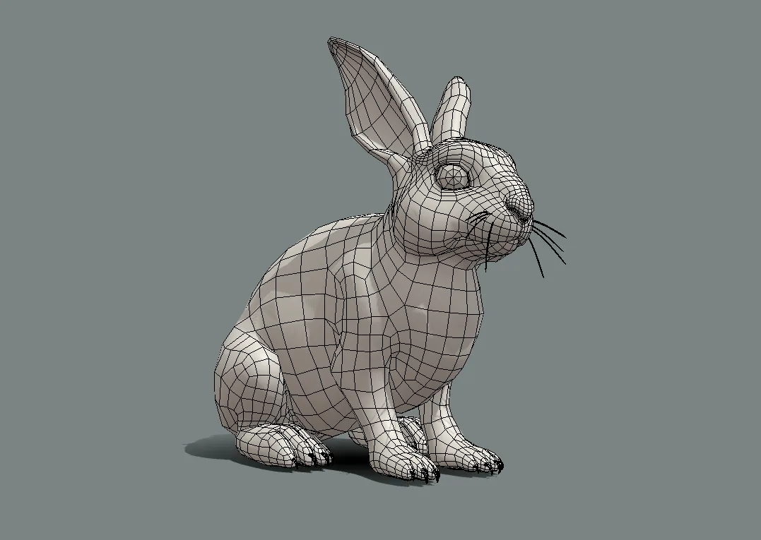 Rabbit BaseMesh - Topology + UV Map