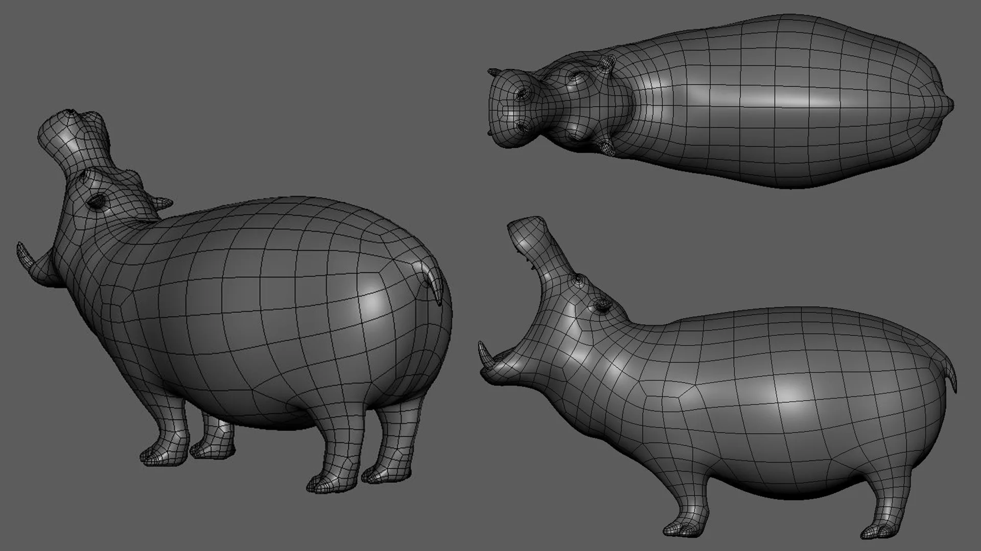 HIppopotamus - Topology + UV Map