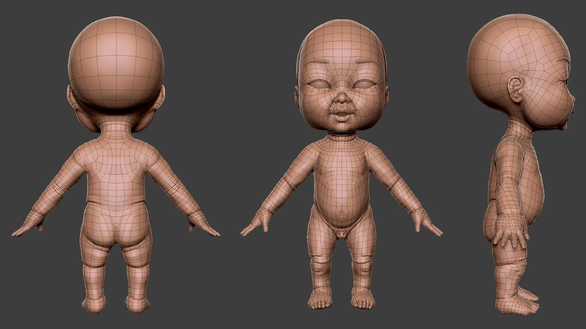 Baby Anatomy - Topology + UV Map