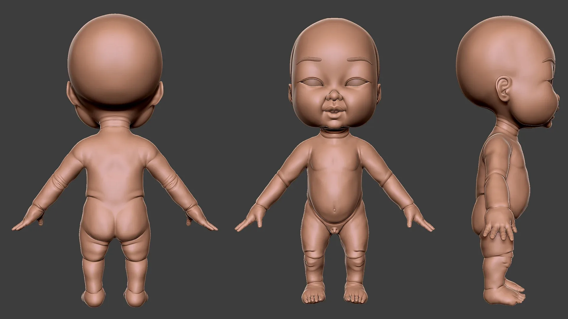 Baby Anatomy - Topology + UV Map