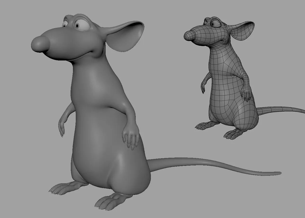 Mouse Ratatouille - Topology + UV Map