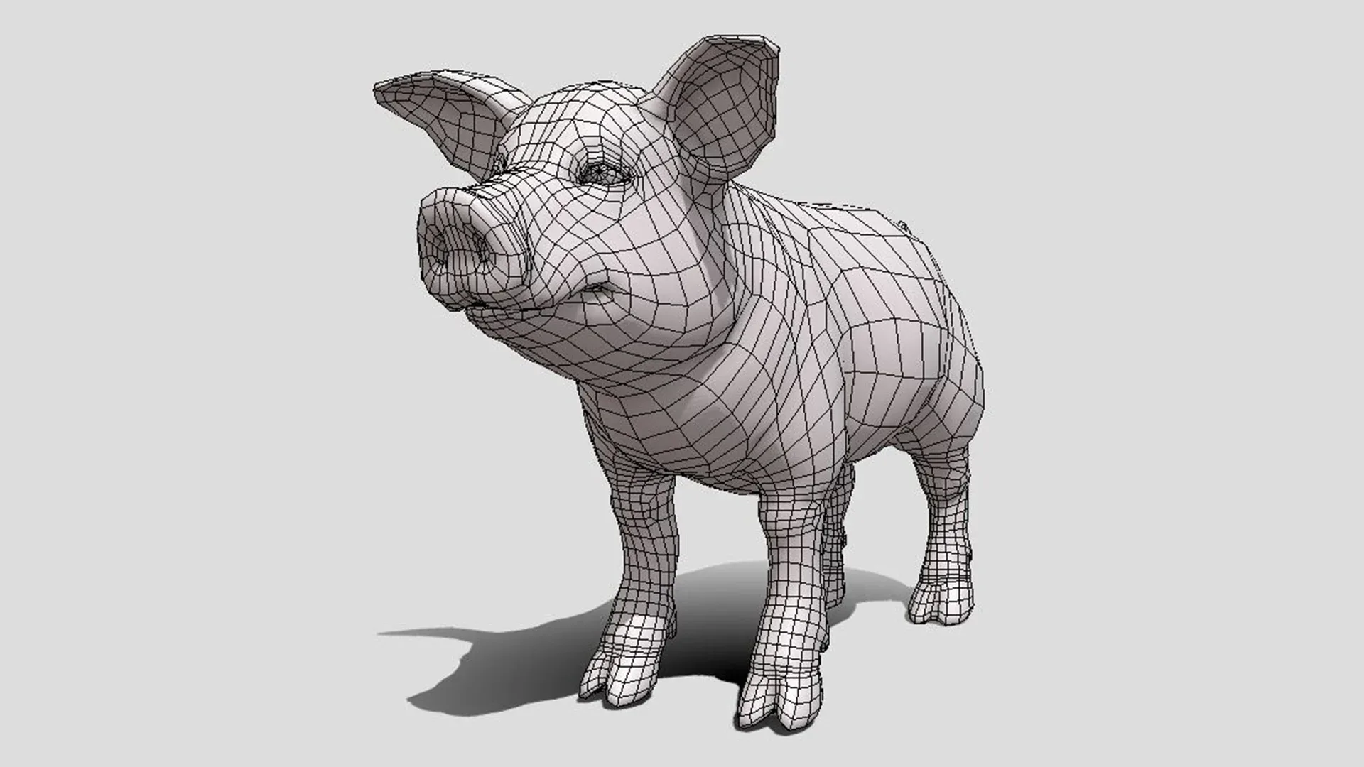 Pig Family BaseMesh - Topology + UV Map