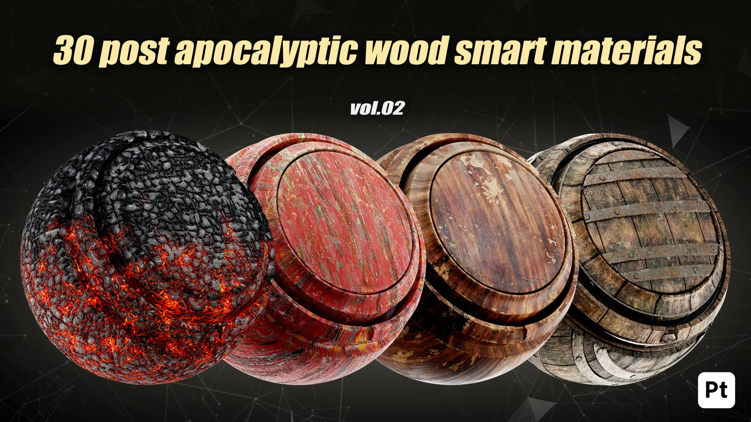 30 Post Apocalyptic wood Smart Materials For Substance Painter_VOL02