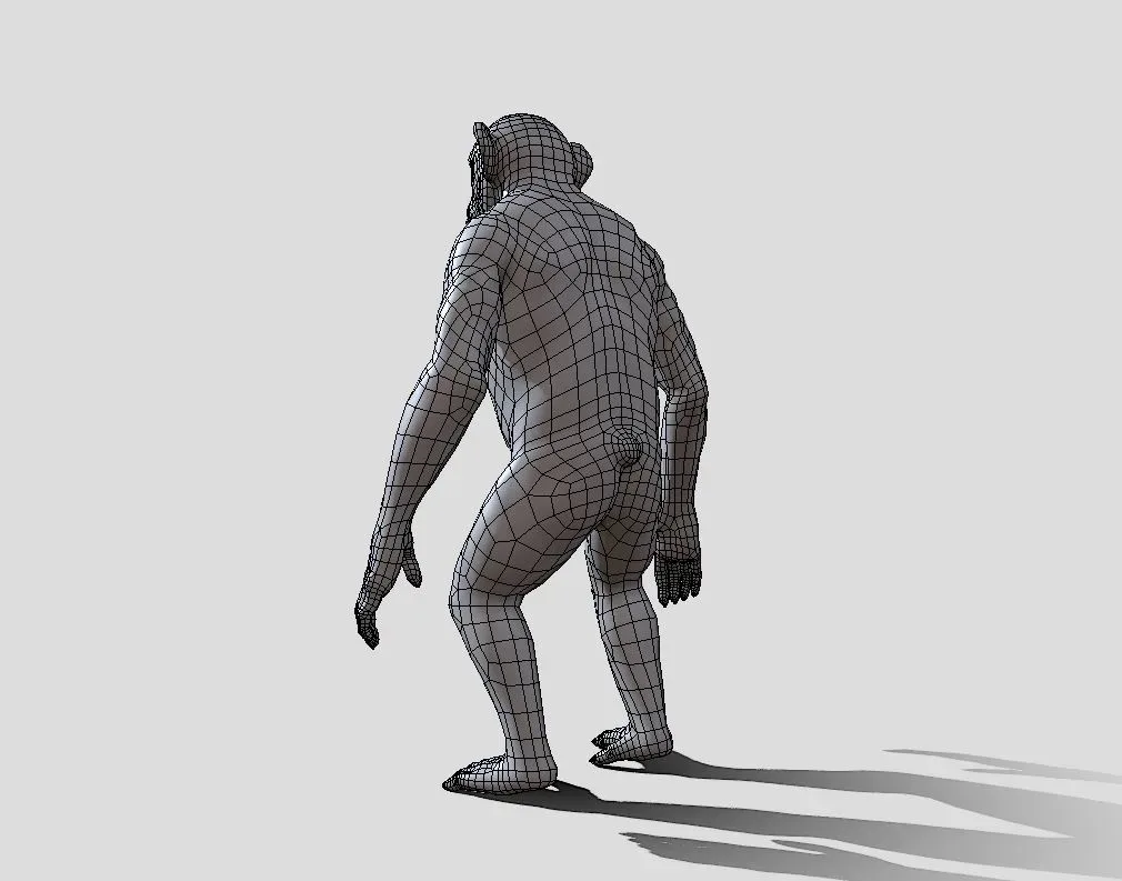 Chimpanzee BaseMesh - Topology + UV Map