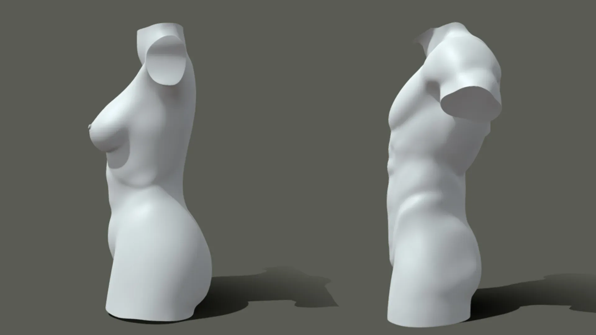 BaseMesh Torso ( Male+Female) - Topology + UV Map