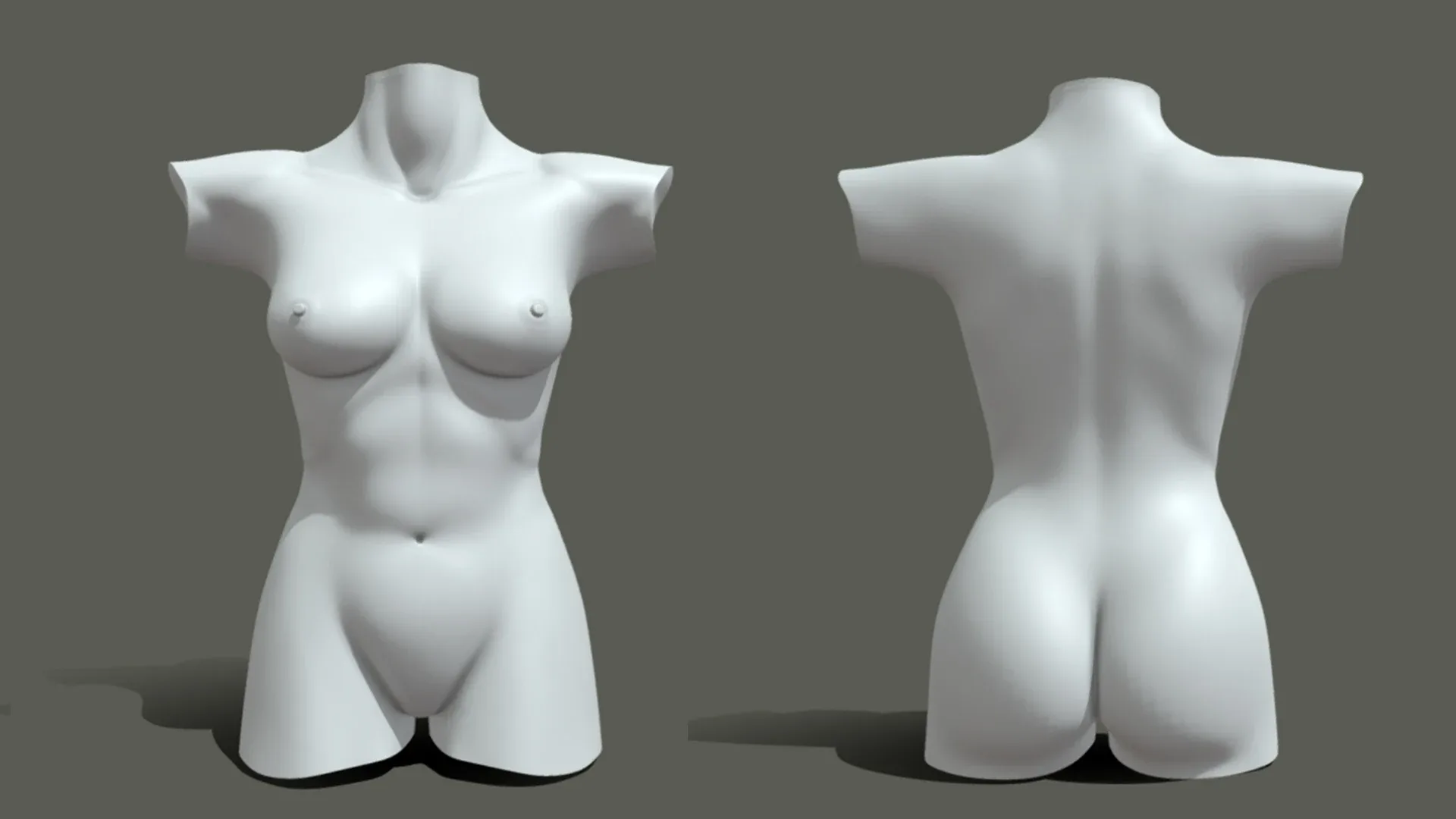 Female Torso BaseMesh - Topology + UV Map