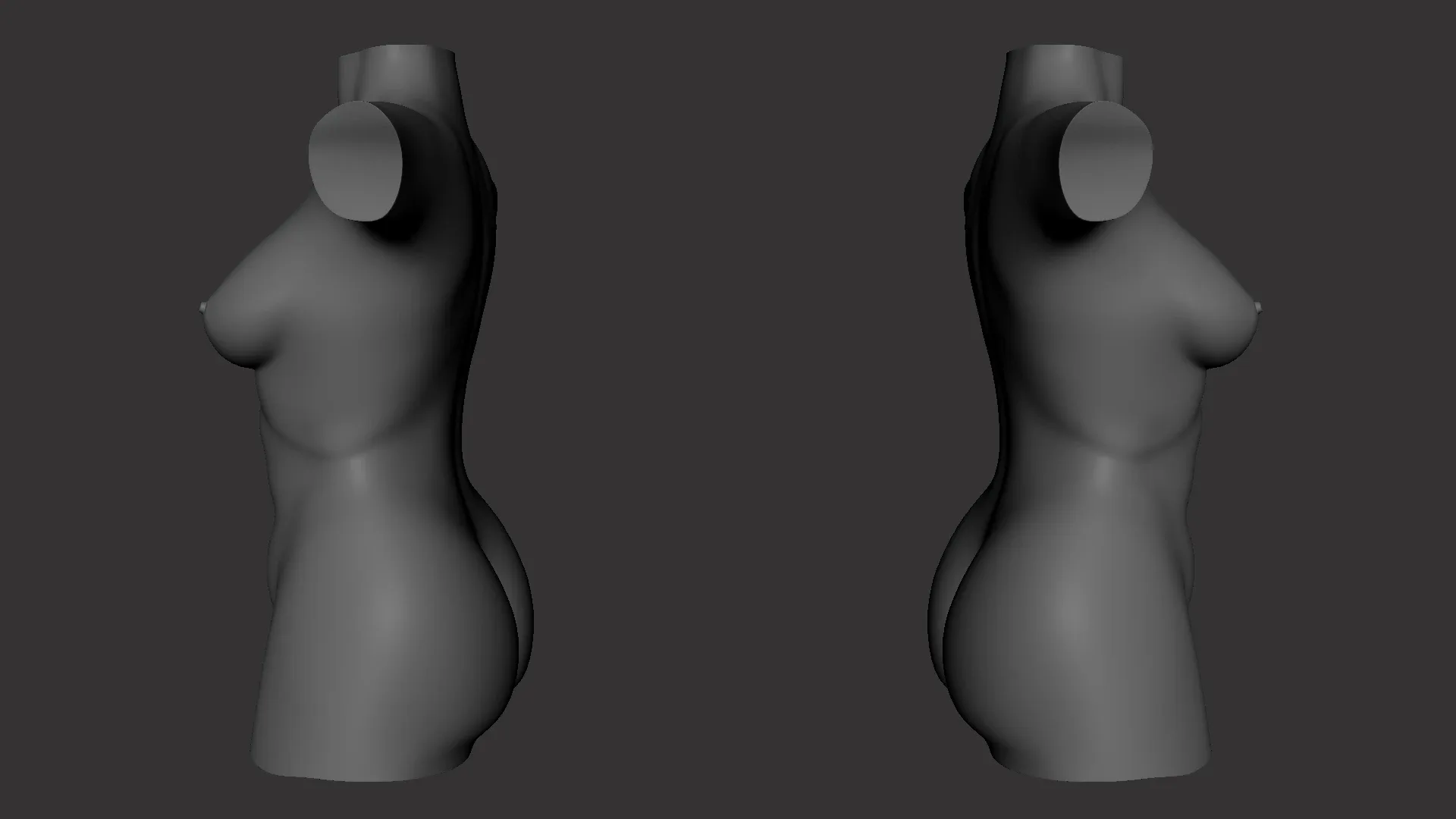 Female Torso BaseMesh - Topology + UV Map