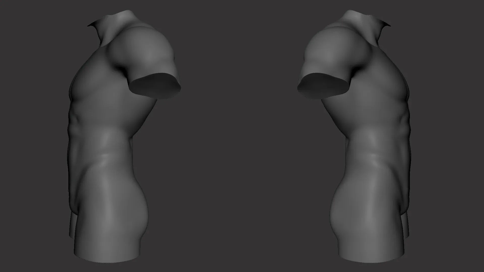 Male Torso BaseMesh - Topology + UV Map