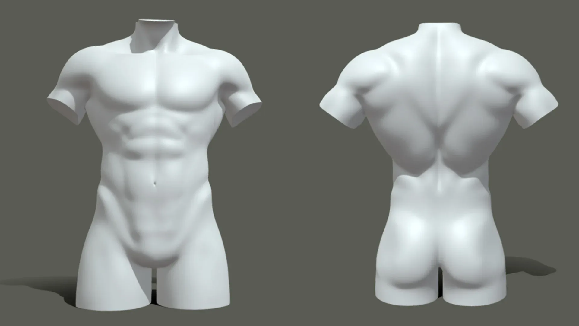 Male Torso BaseMesh - Topology + UV Map