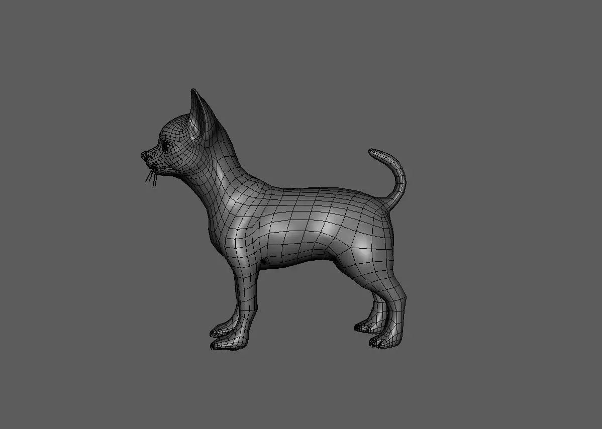 Chihuahua Dog BaseMesh - Topology + UV Map