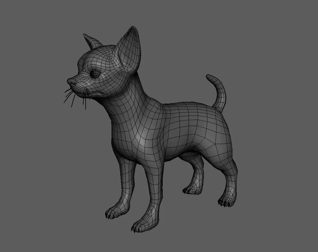 Chihuahua Dog BaseMesh - Topology + UV Map