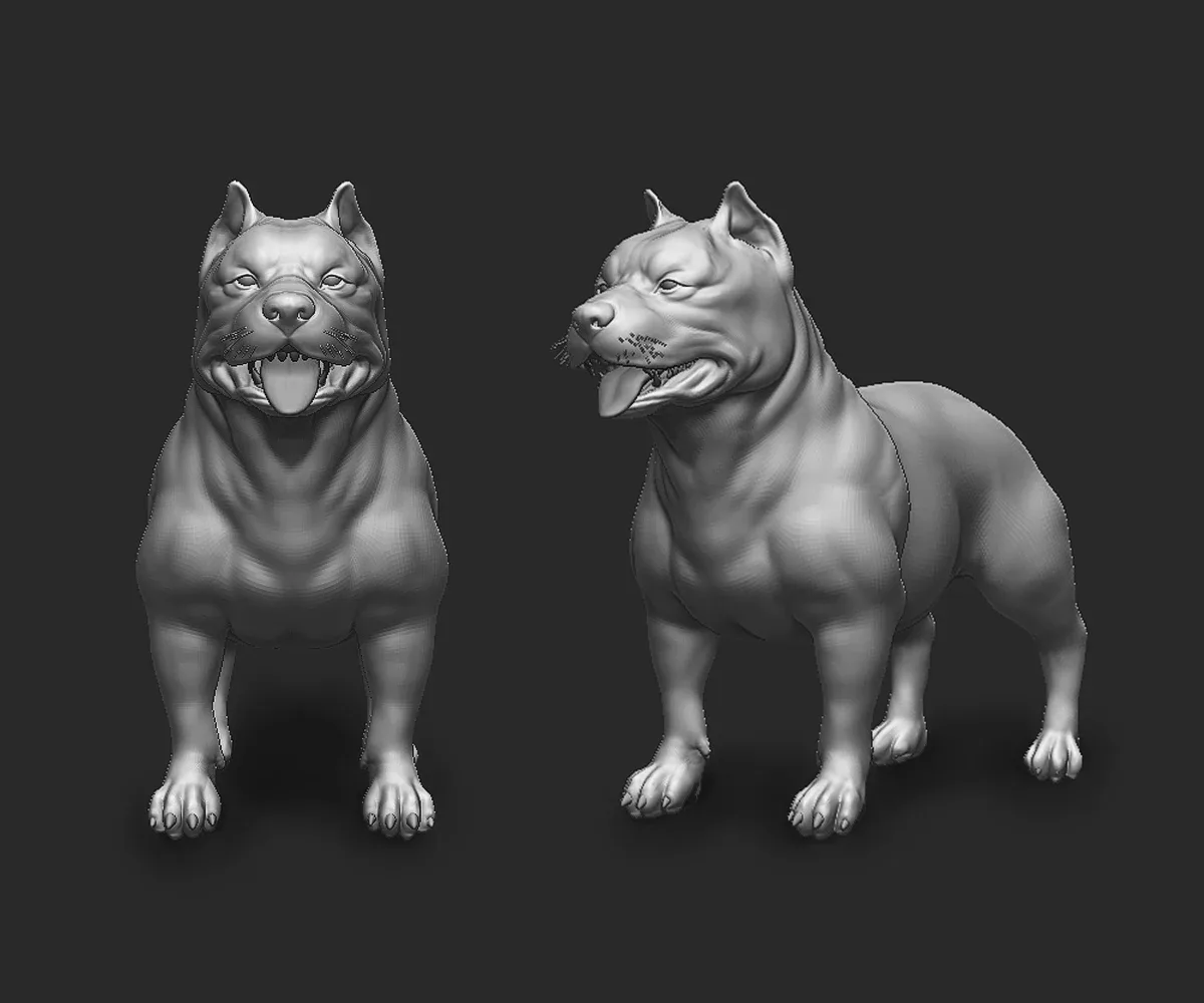 Pitbull Dog - Topology + UV Map