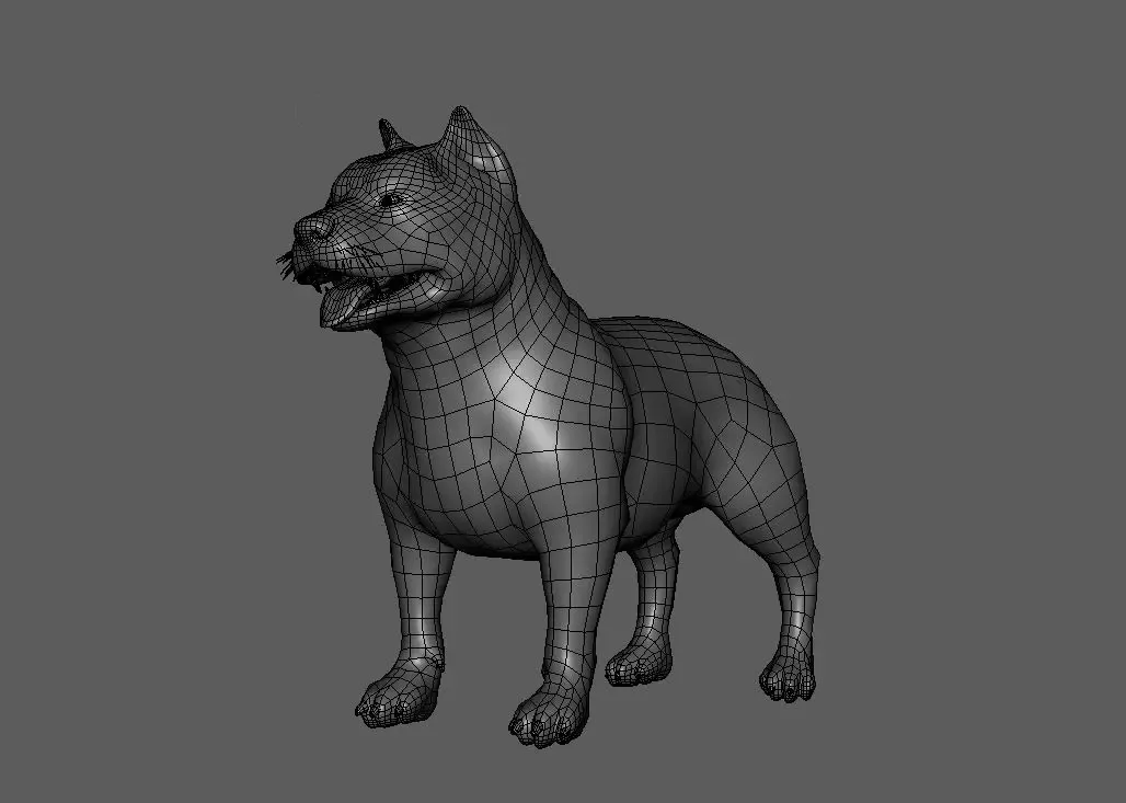 Pitbull Dog - Topology + UV Map