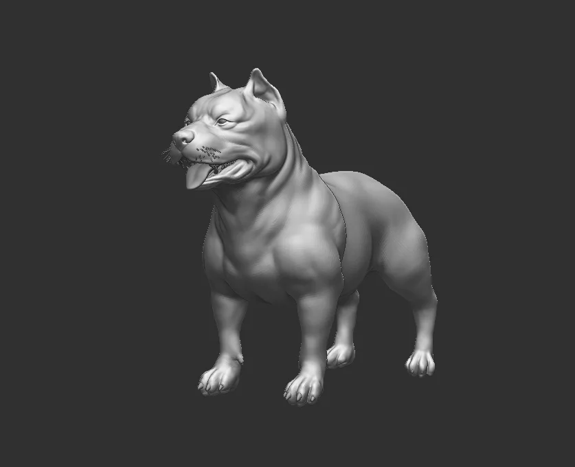 Pitbull Dog - Topology + UV Map