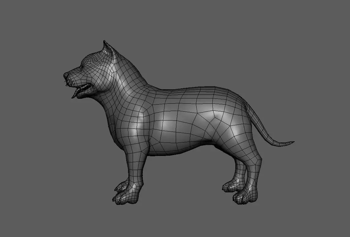 Pitbull Dog - Topology + UV Map