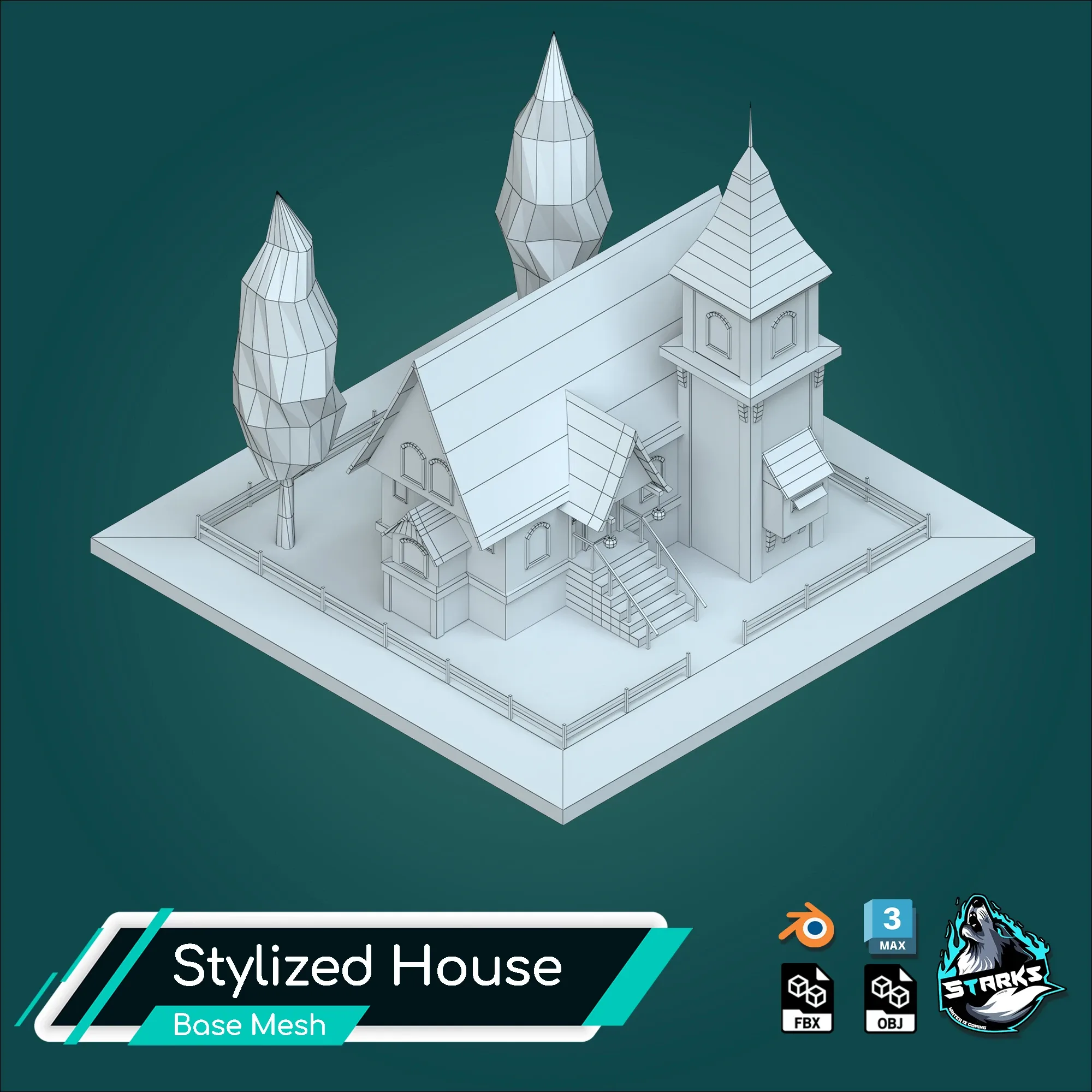 Basemesh Old Houses Low Poly