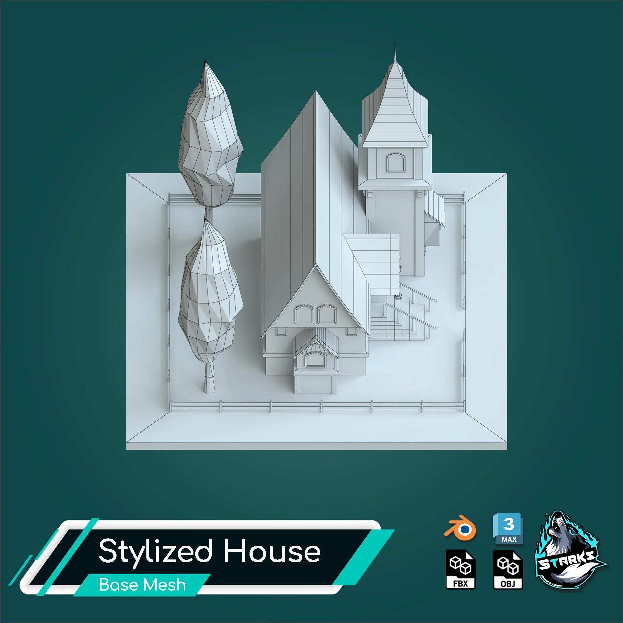 Basemesh Old Houses Low Poly