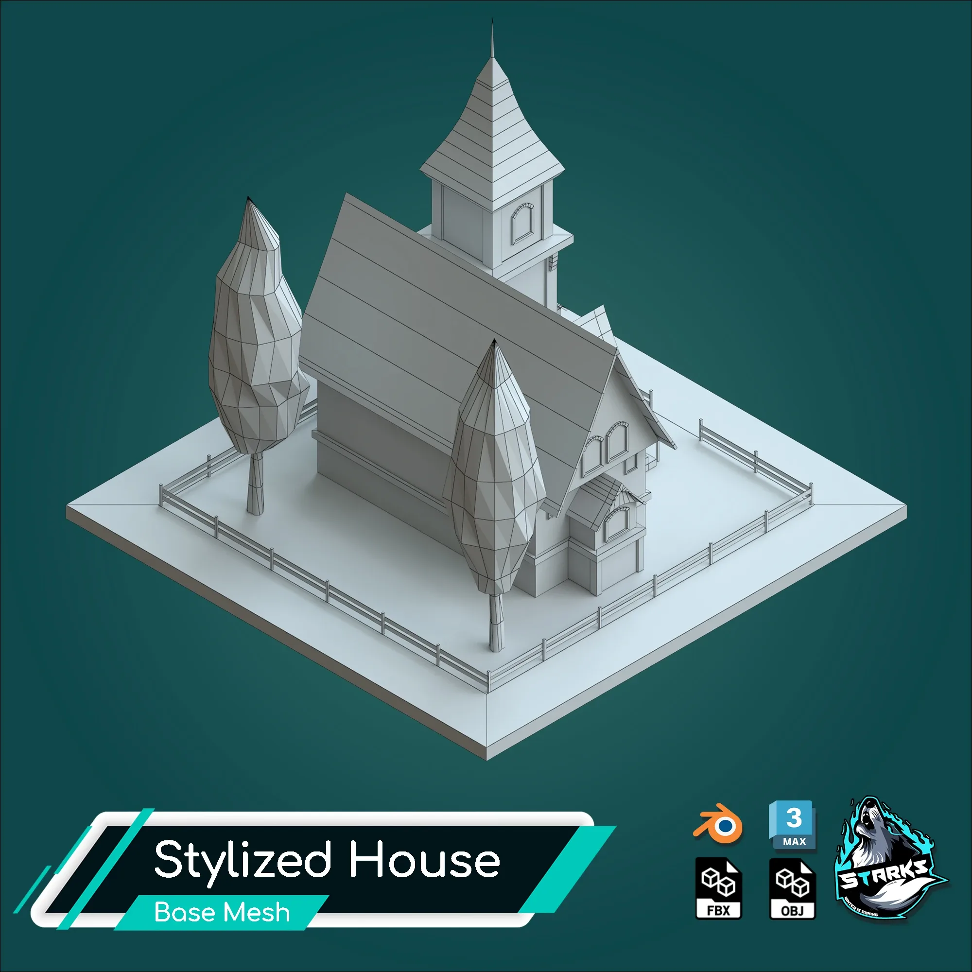 Basemesh Old Houses Low Poly