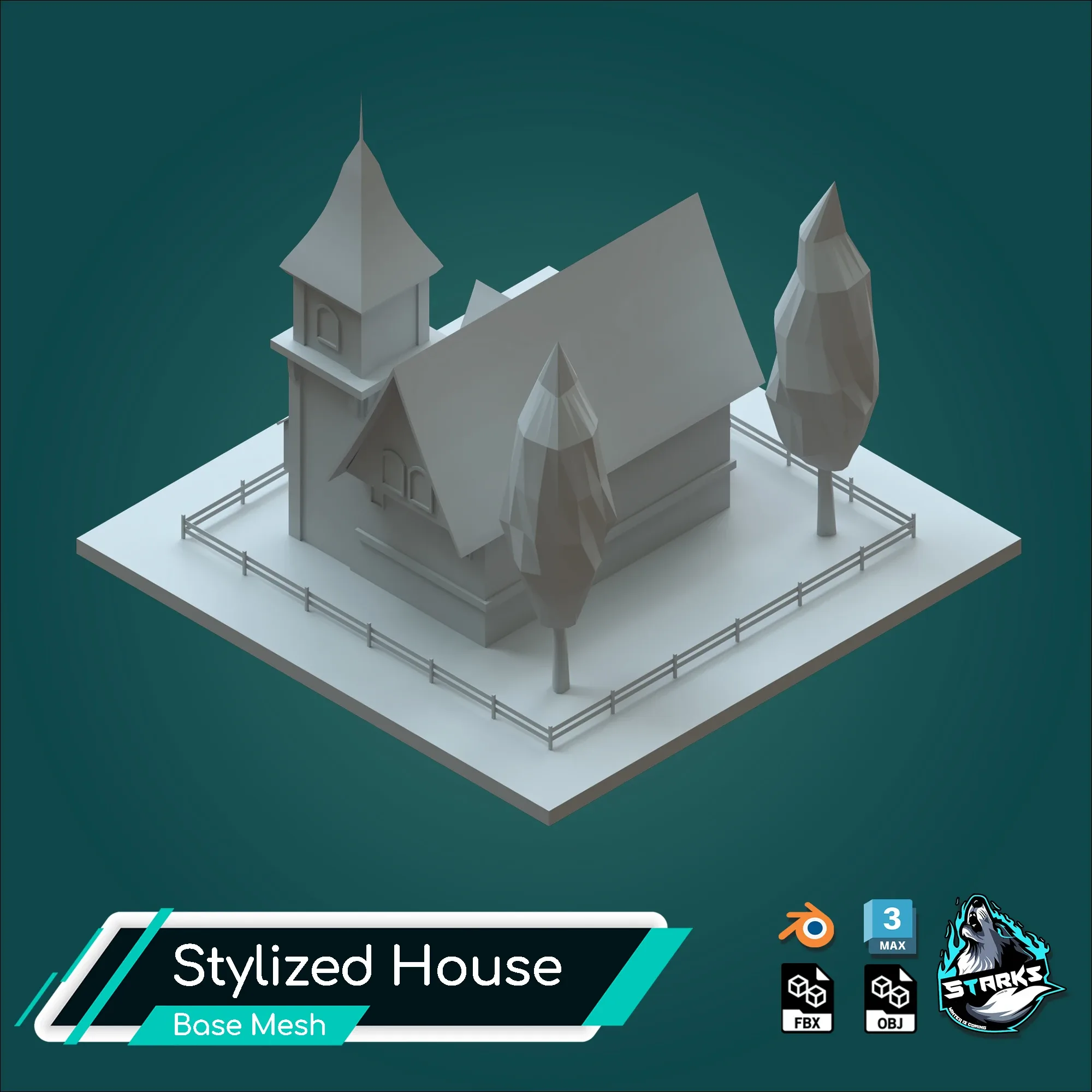 Basemesh Old Houses Low Poly