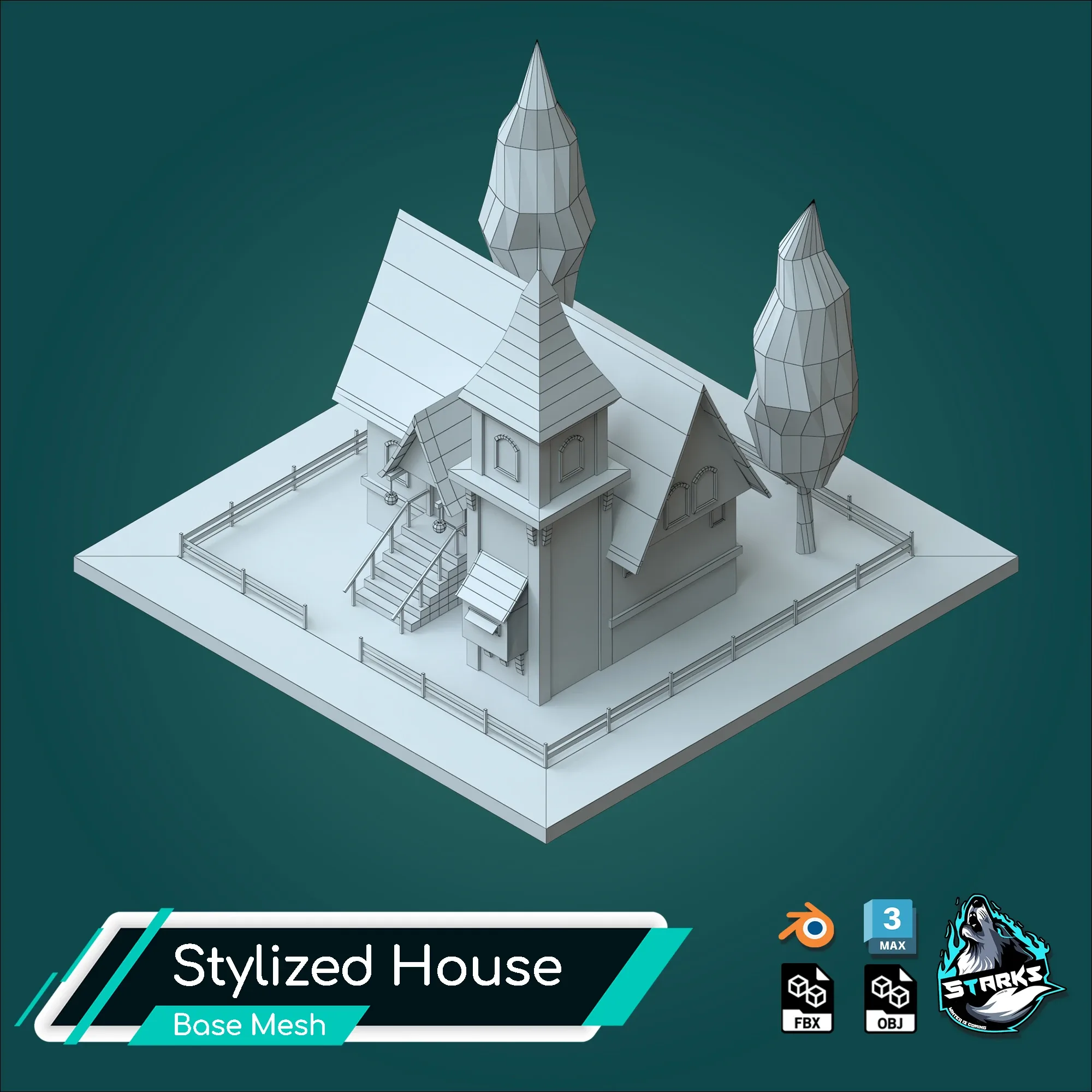 Basemesh Old Houses Low Poly