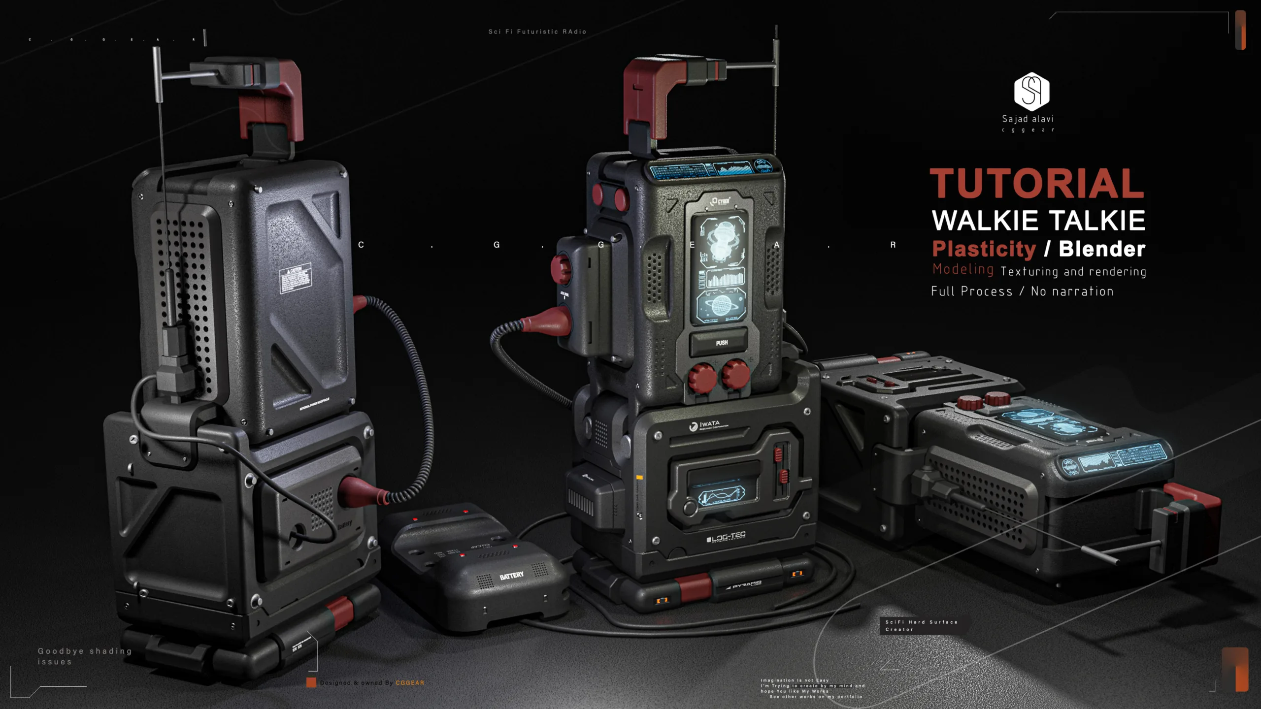 Plasticity 3D modeling : Walkie talkie