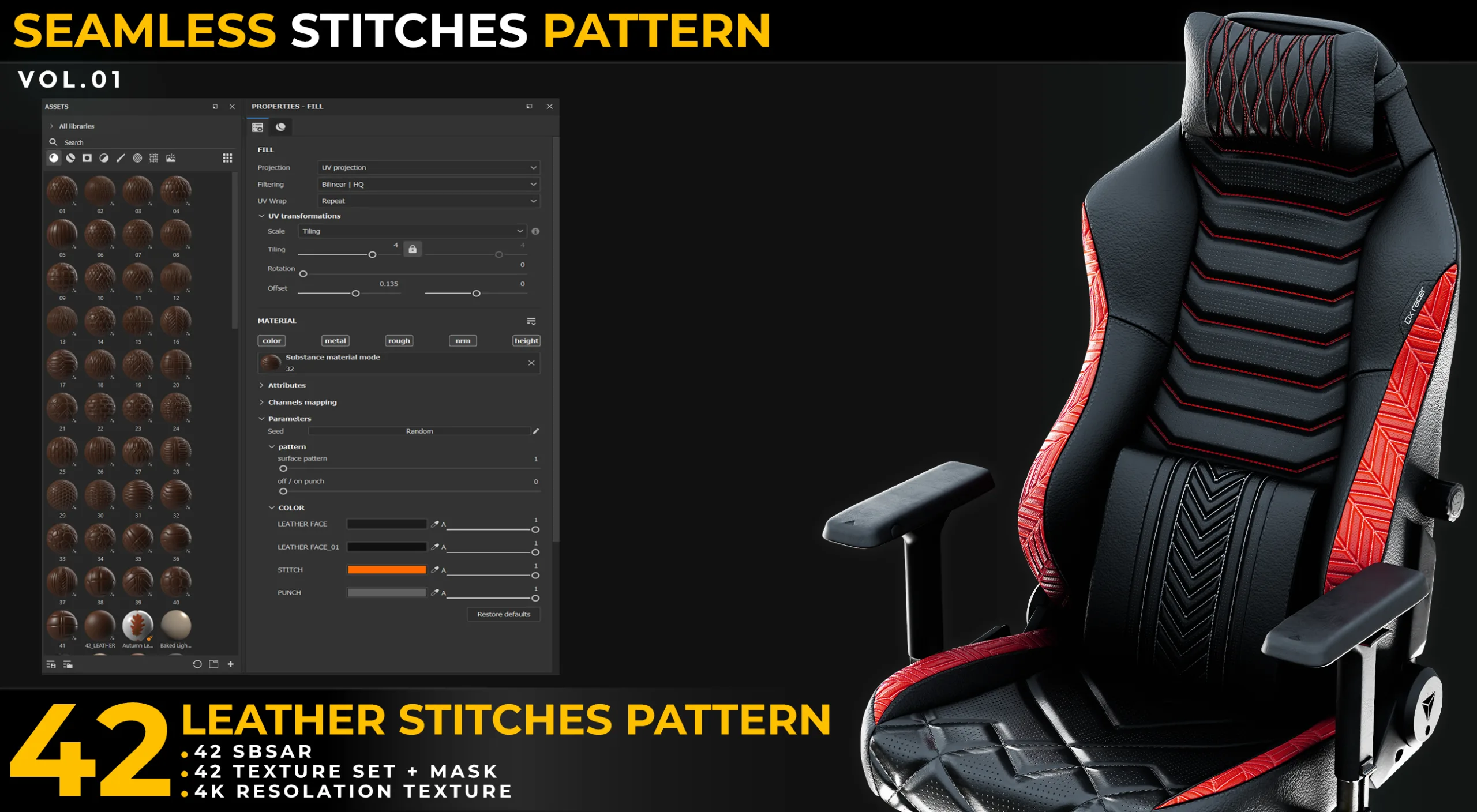 42 Leather Stitches Pattern Vol.01