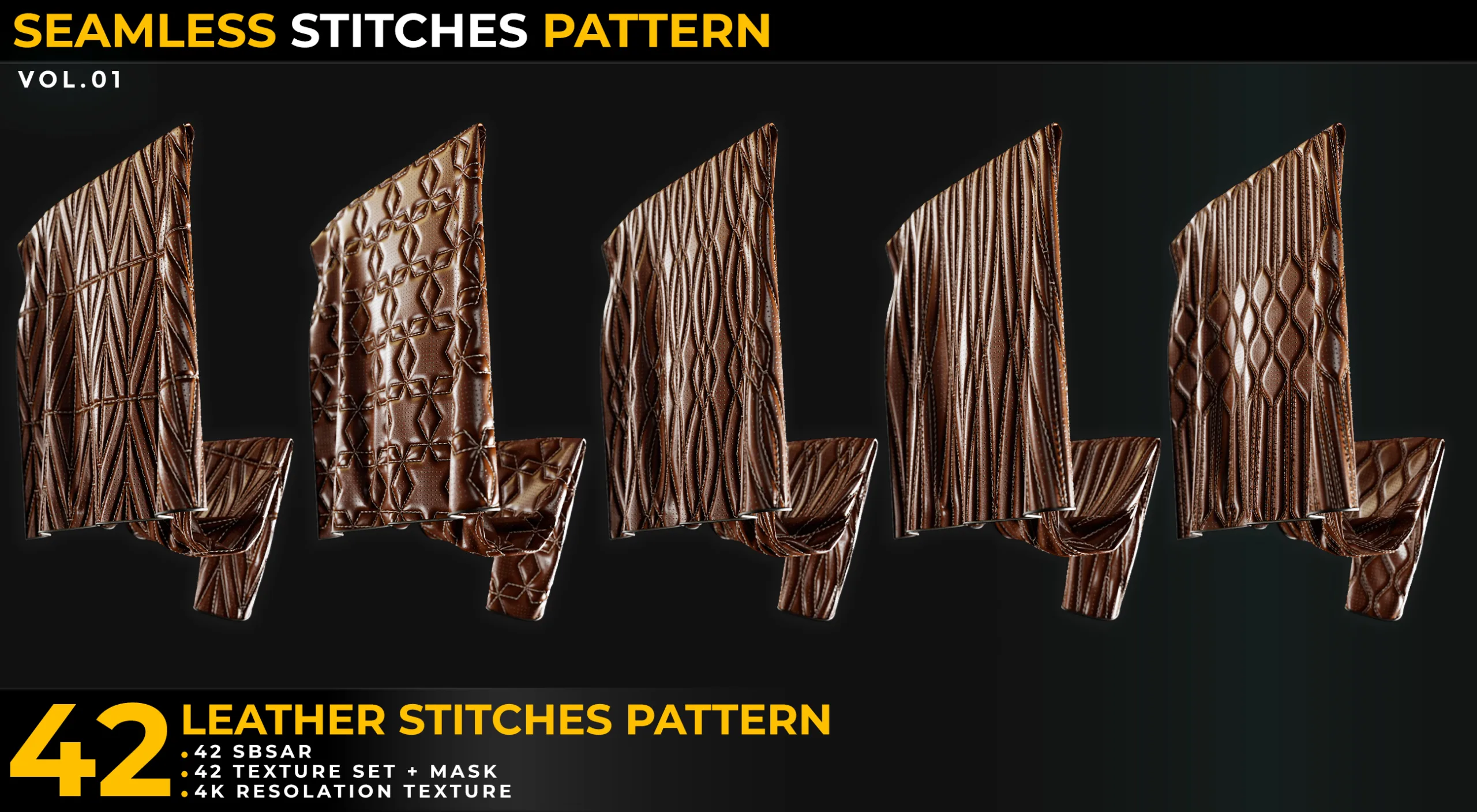 42 Leather Stitches Pattern Vol.01