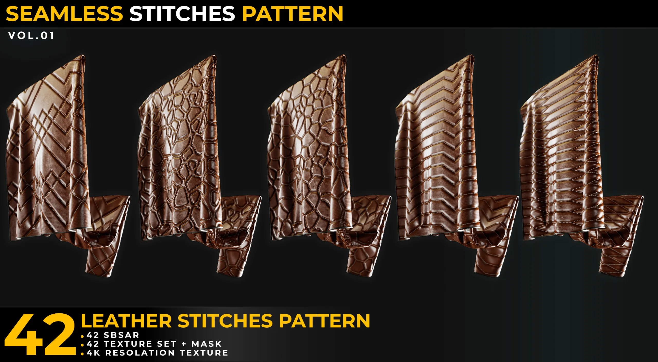 42 Leather Stitches Pattern Vol.01