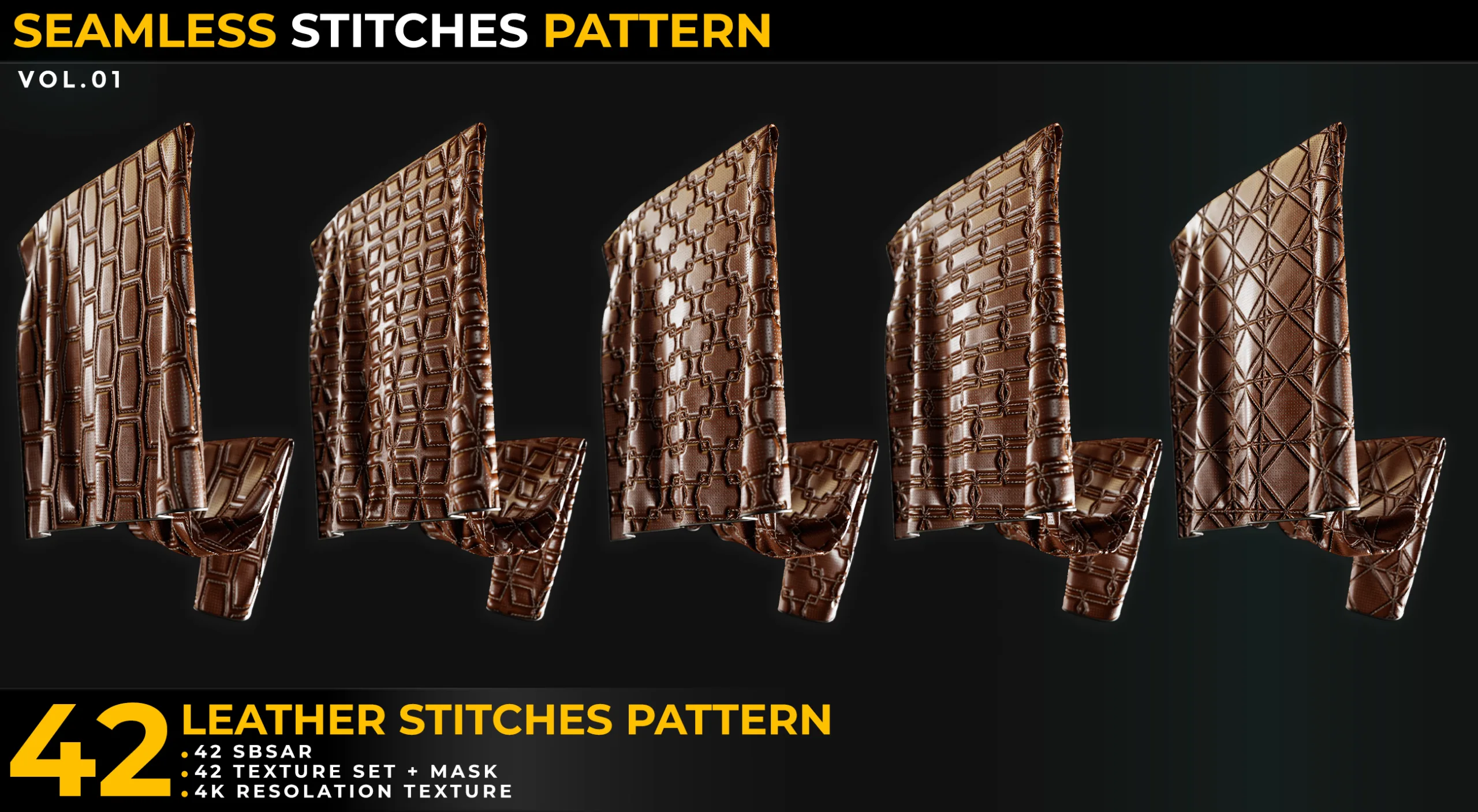 42 Leather Stitches Pattern Vol.01