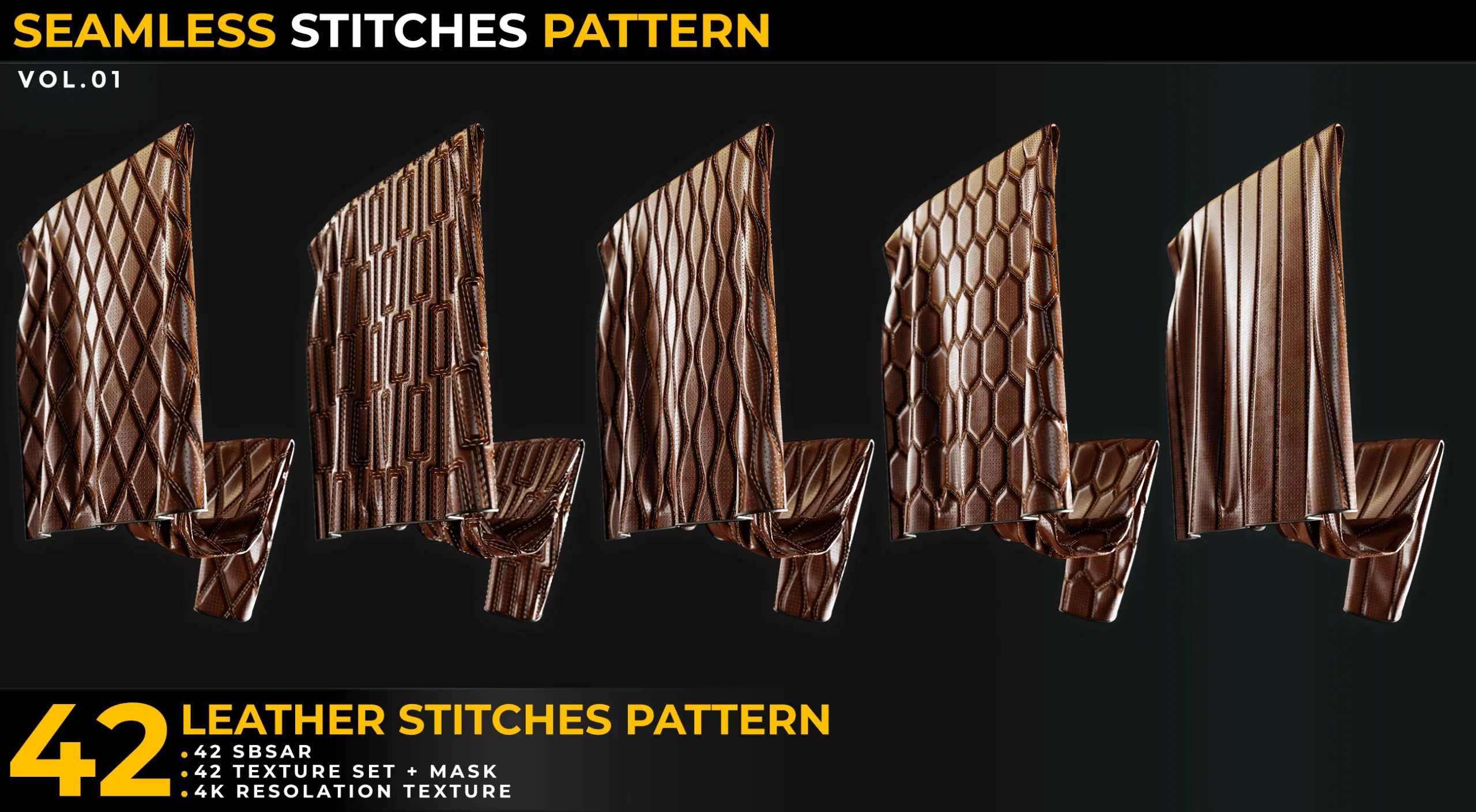 42 Leather Stitches Pattern Vol.01