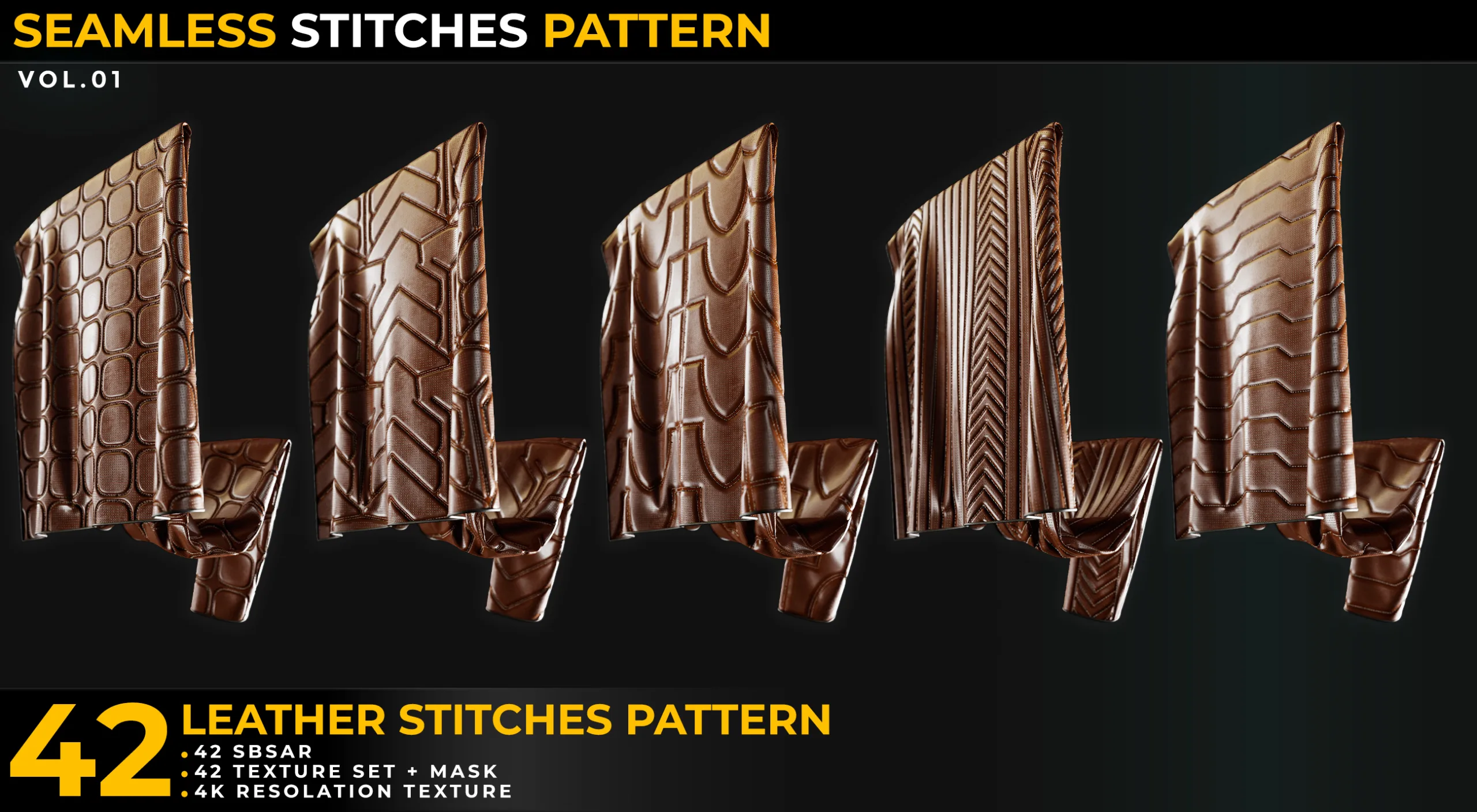 42 Leather Stitches Pattern Vol.01