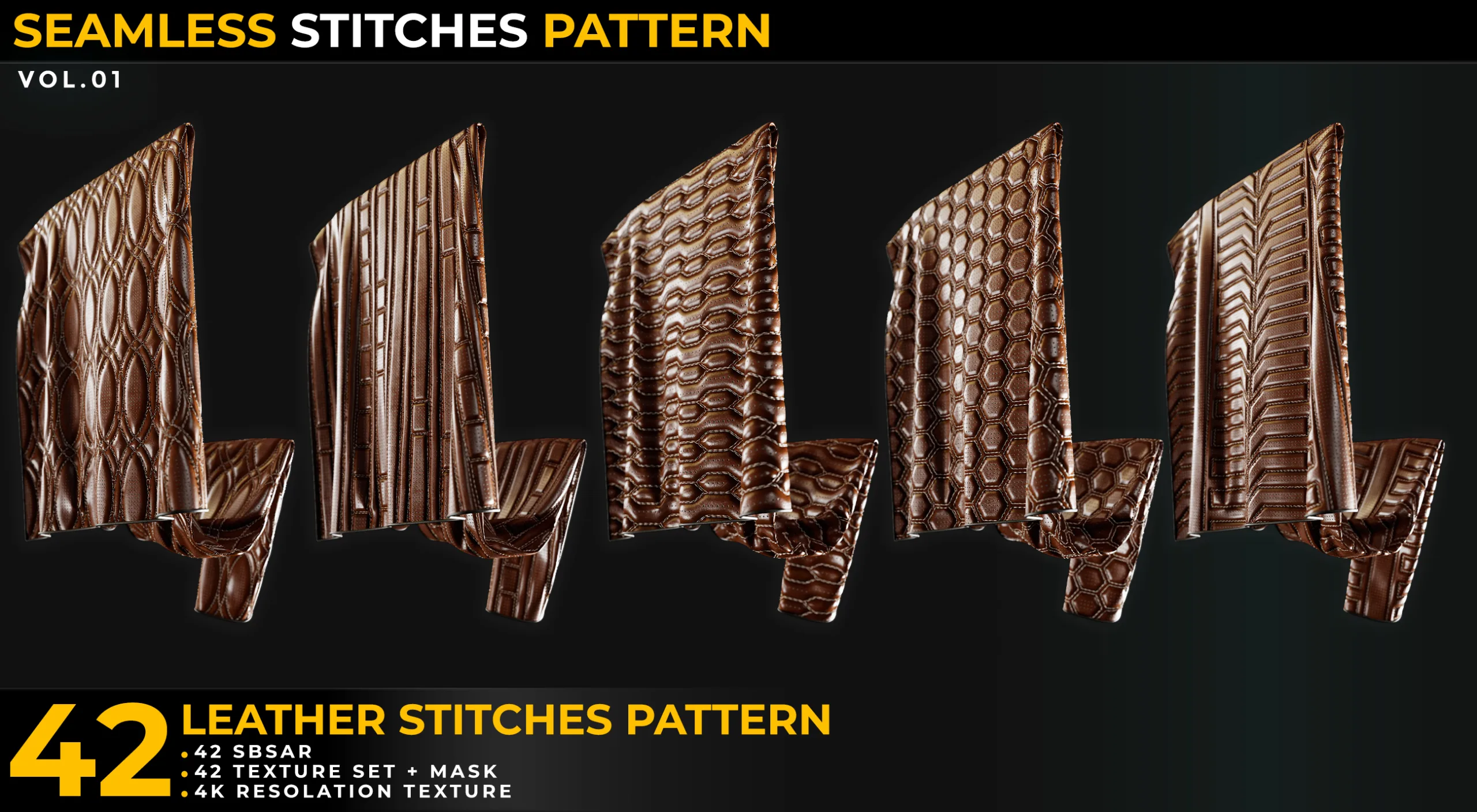 42 Leather Stitches Pattern Vol.01