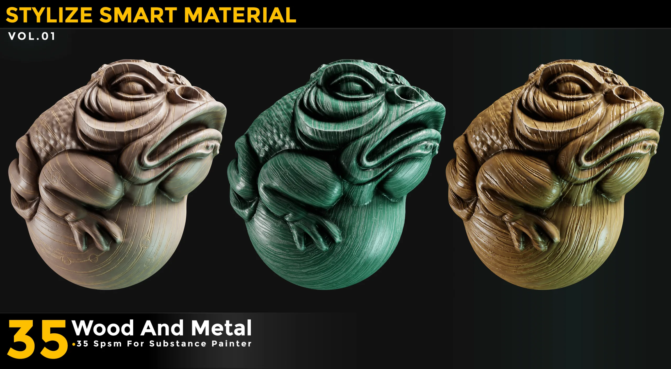 35 Stylized Smart Materials Wood & Metal Vol 01