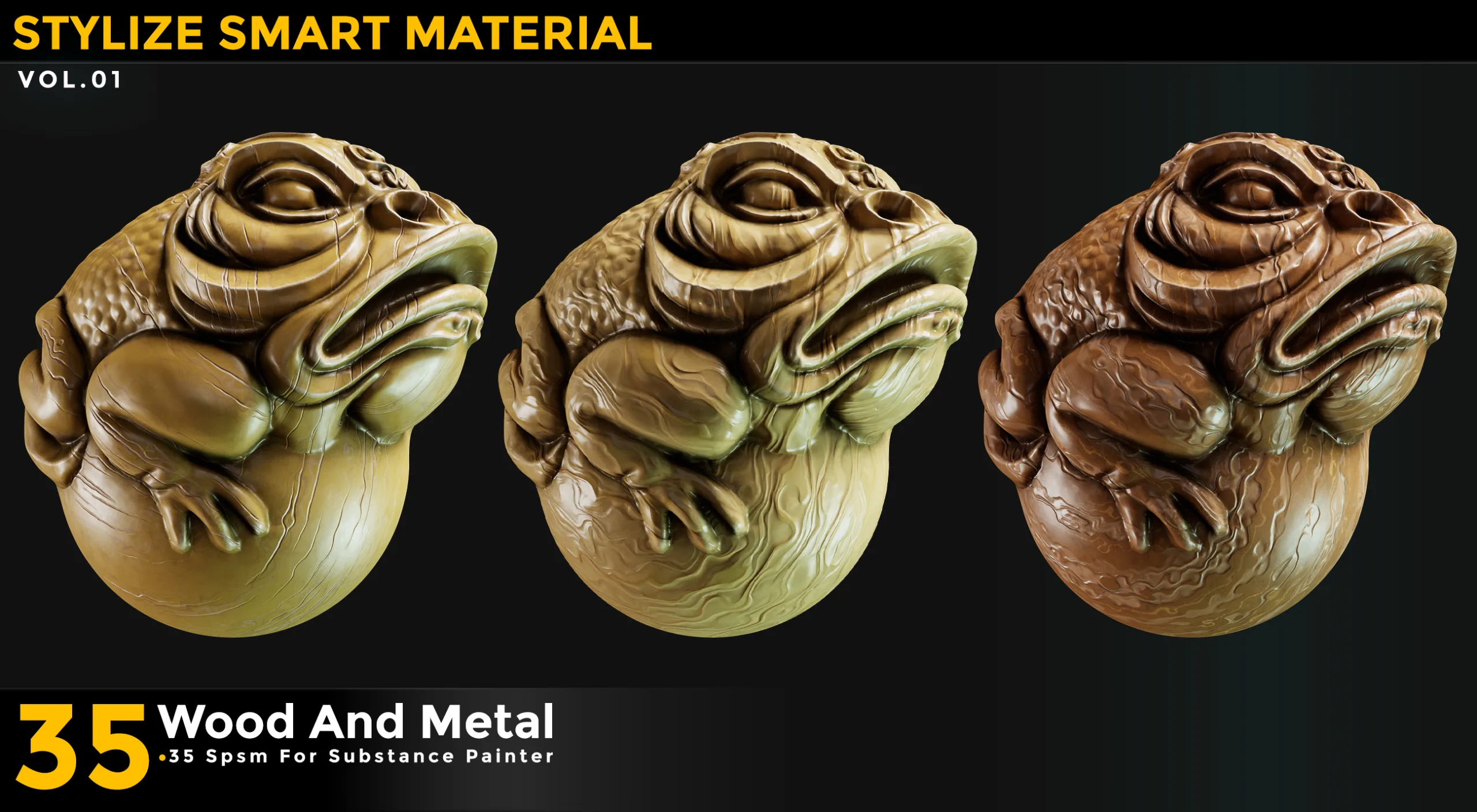 35 Stylized Smart Materials Wood & Metal Vol 01