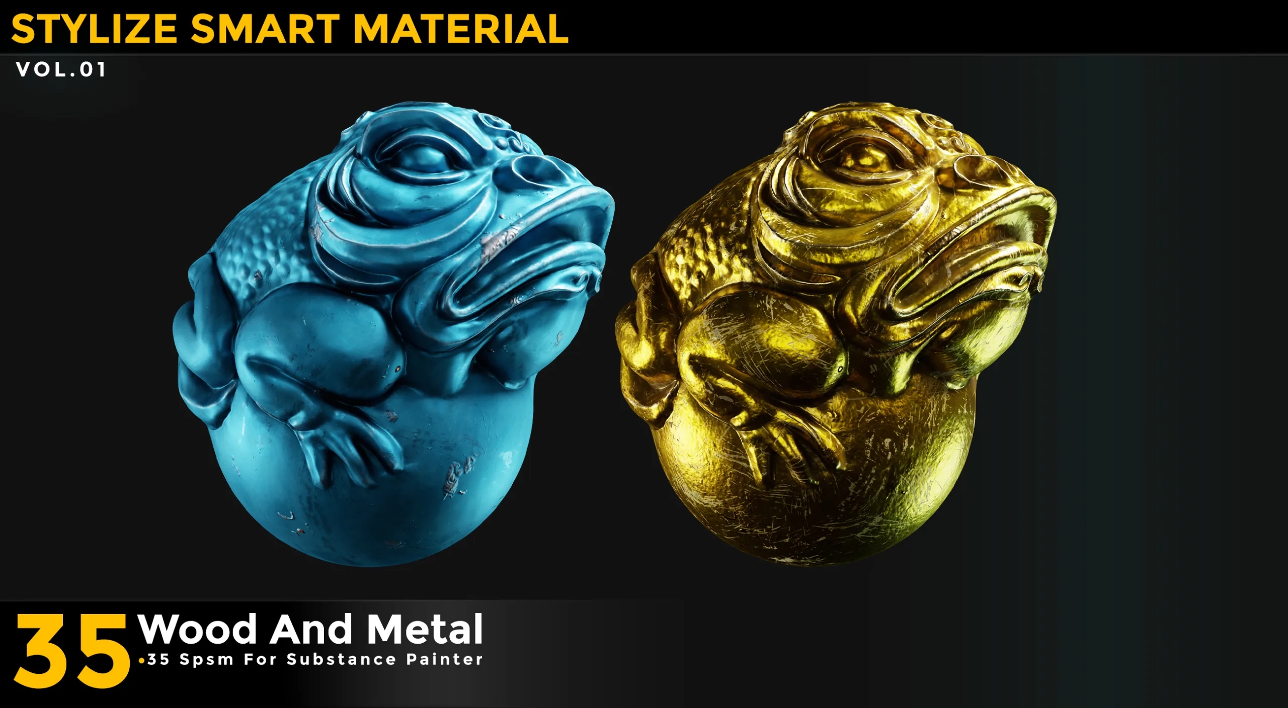 35 Stylized Smart Materials Wood & Metal Vol 01