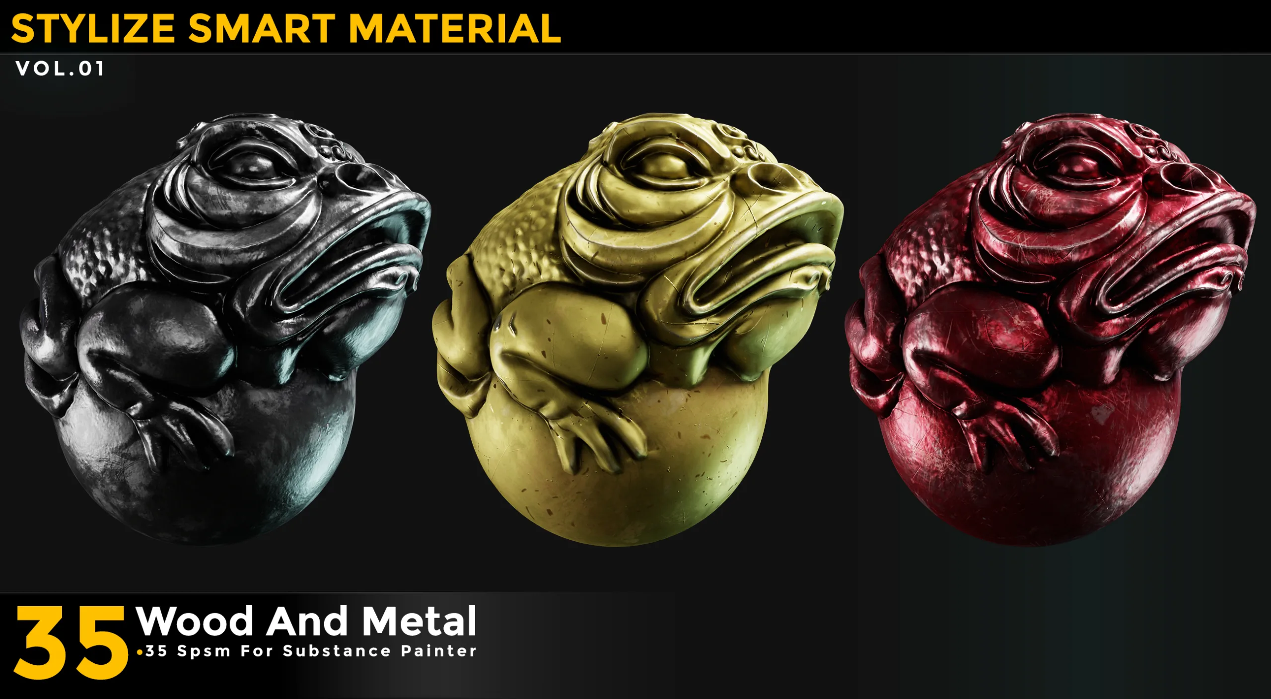 35 Stylized Smart Materials Wood & Metal Vol 01