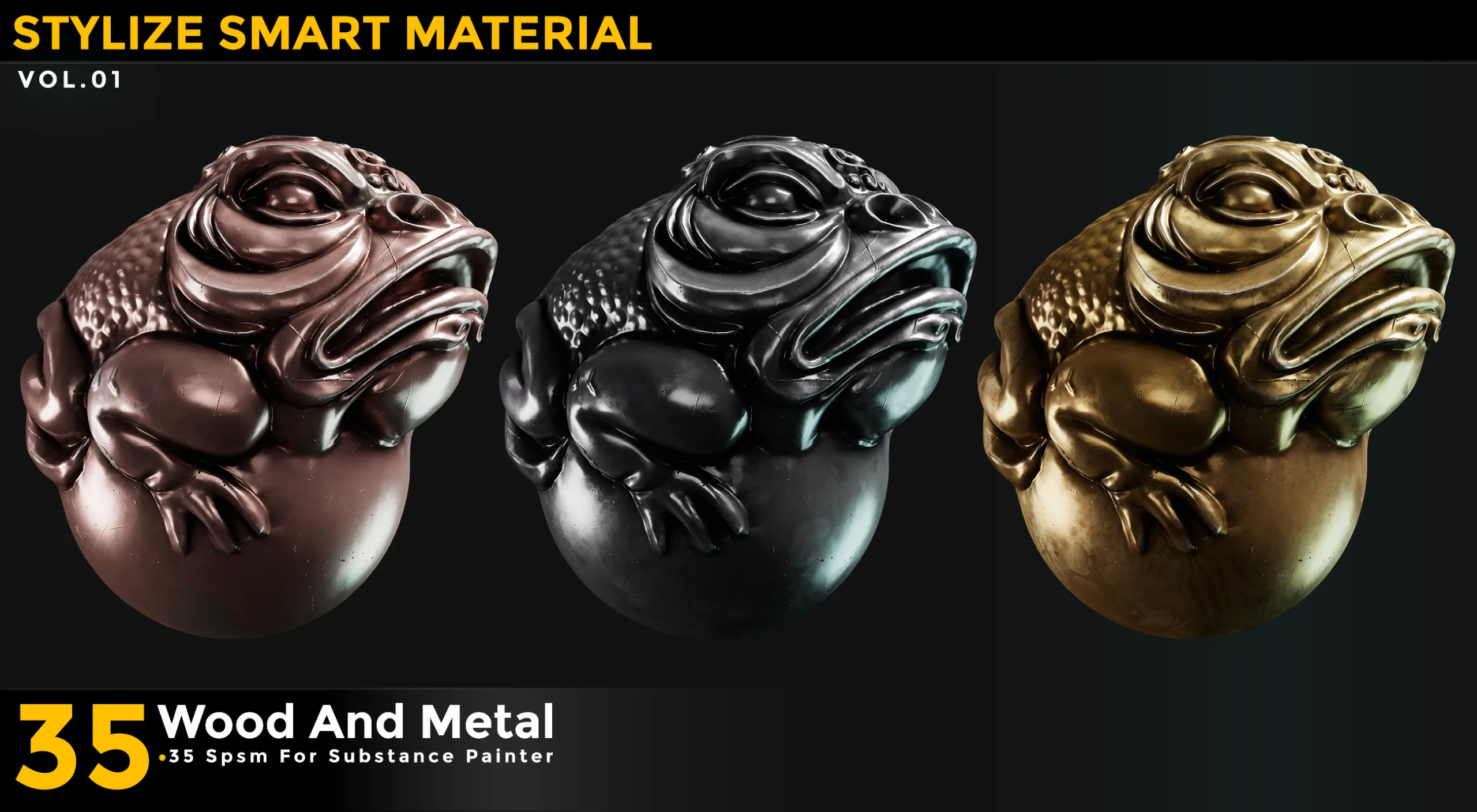 35 Stylized Smart Materials Wood & Metal Vol 01