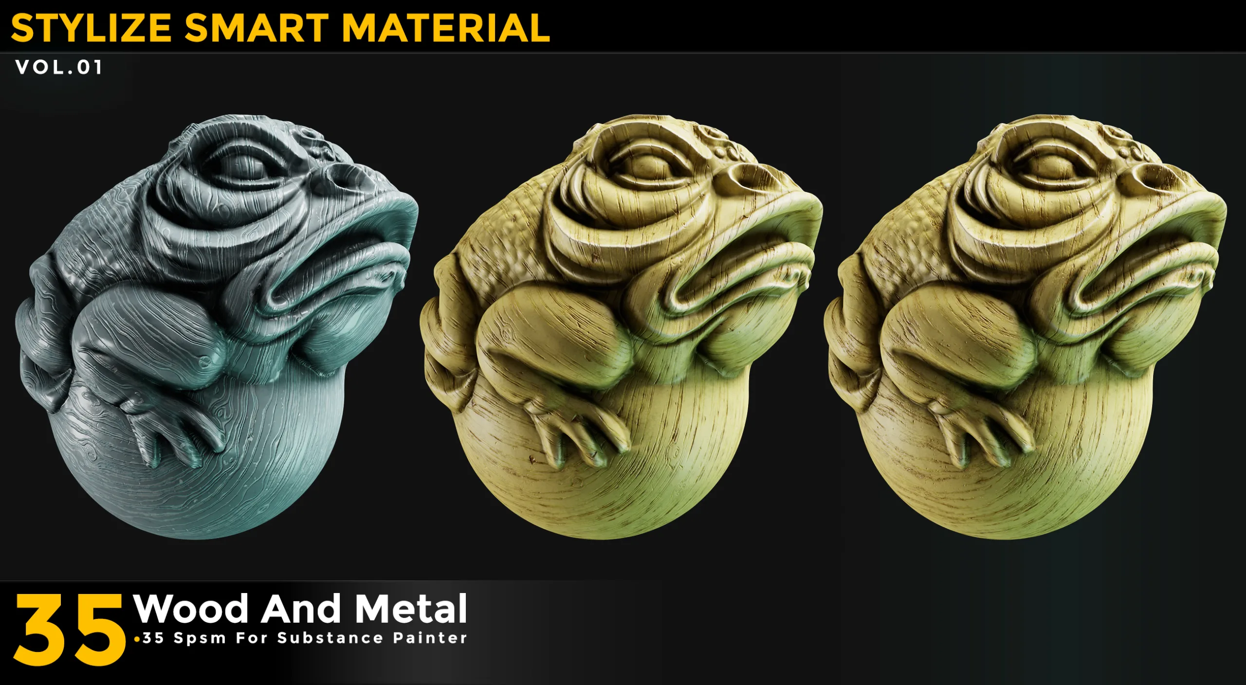 35 Stylized Smart Materials Wood & Metal Vol 01