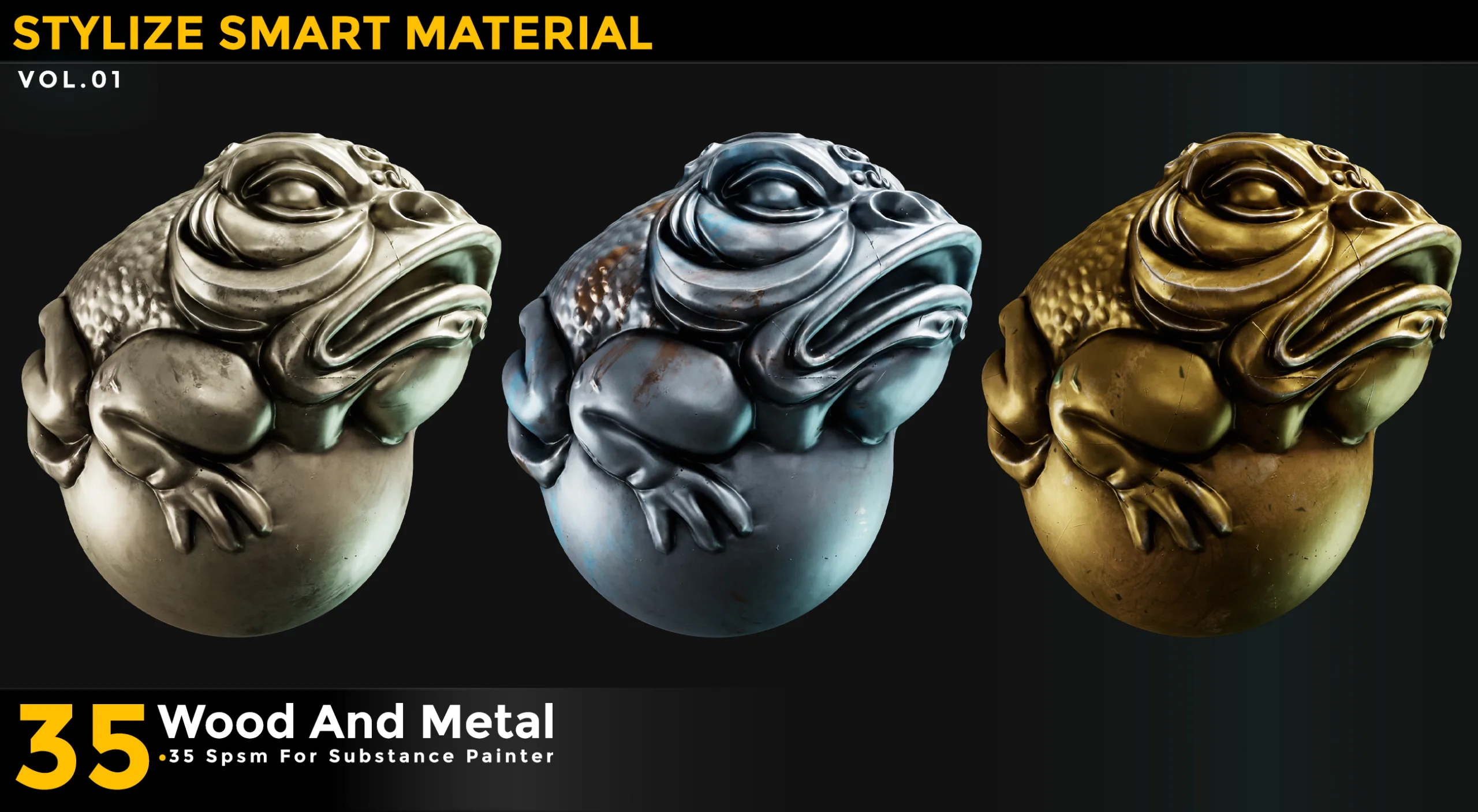 35 Stylized Smart Materials Wood & Metal Vol 01